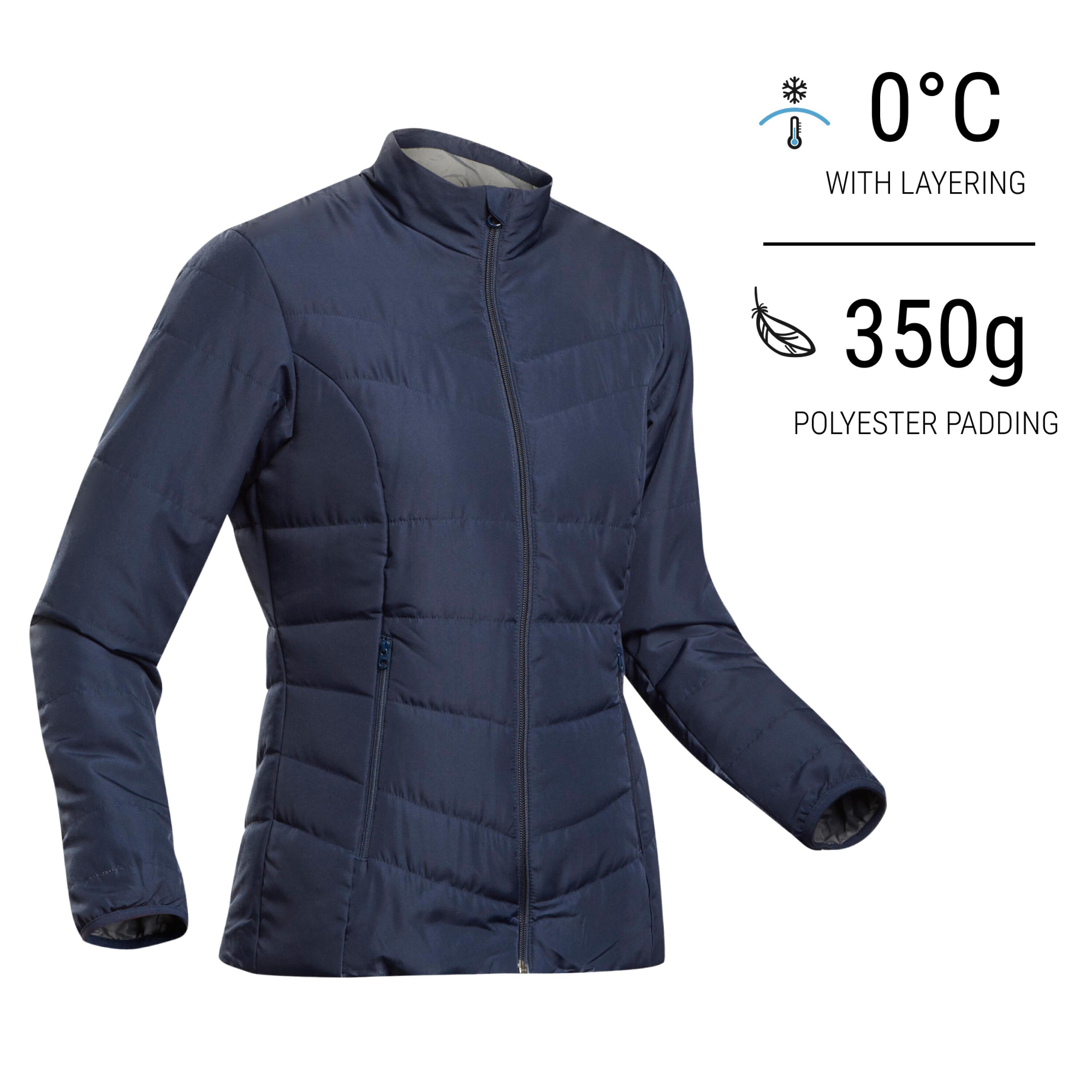 Women Puffer Jacket for Trekking - MT50 Navy Blue-image-6