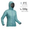 Women Puffer Jacket for Trekking - MT100 -5°C Blue Grey
