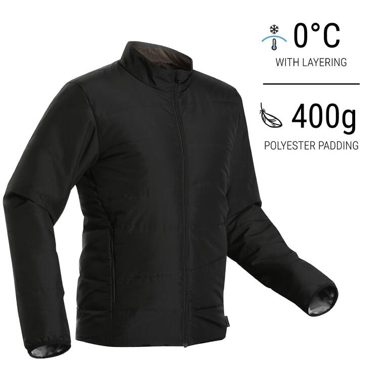 Men Puffer Jacket for Trekking - MT50 Black