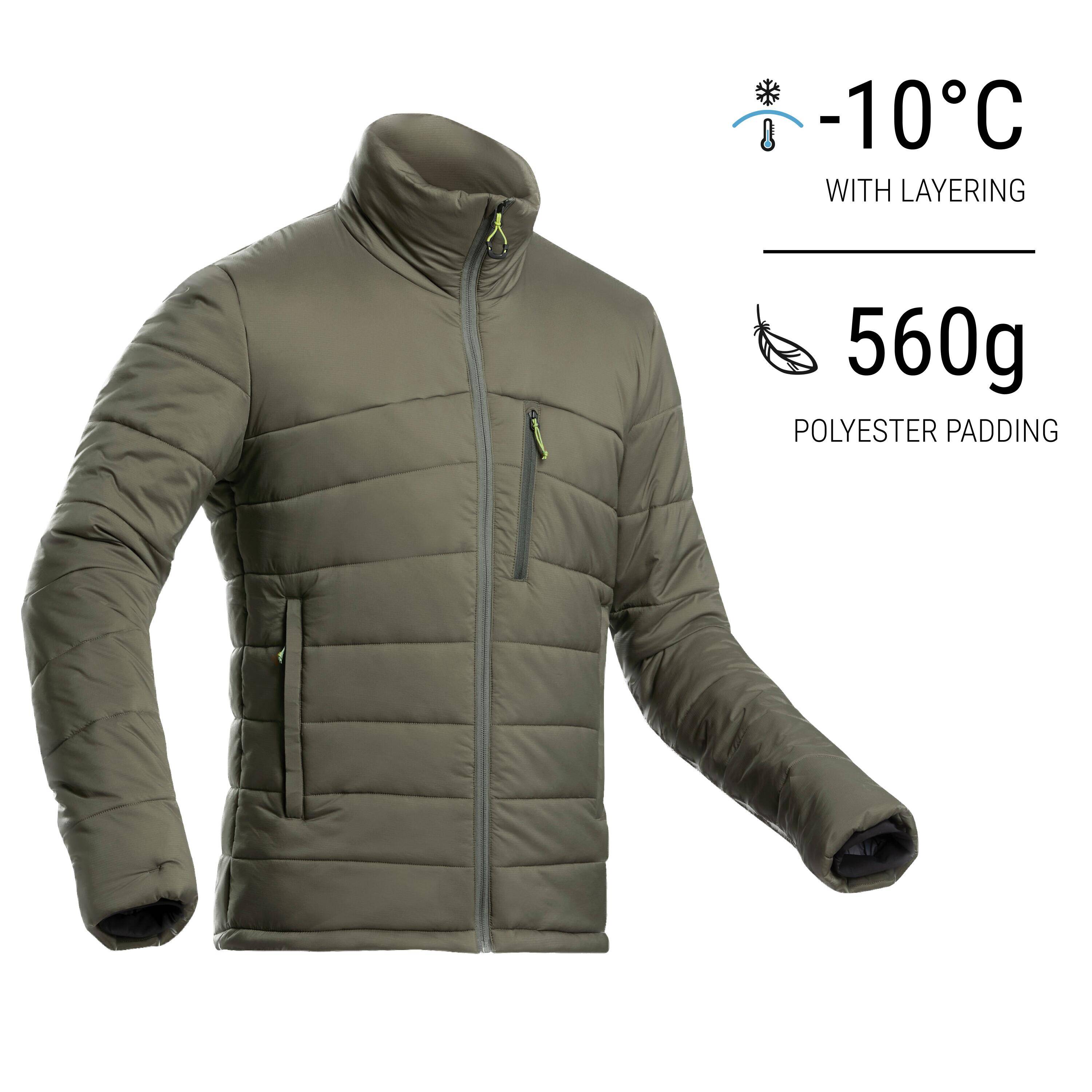Men's Trekking Padded Jacket -10°C - Trek 500 - Khaki -  1