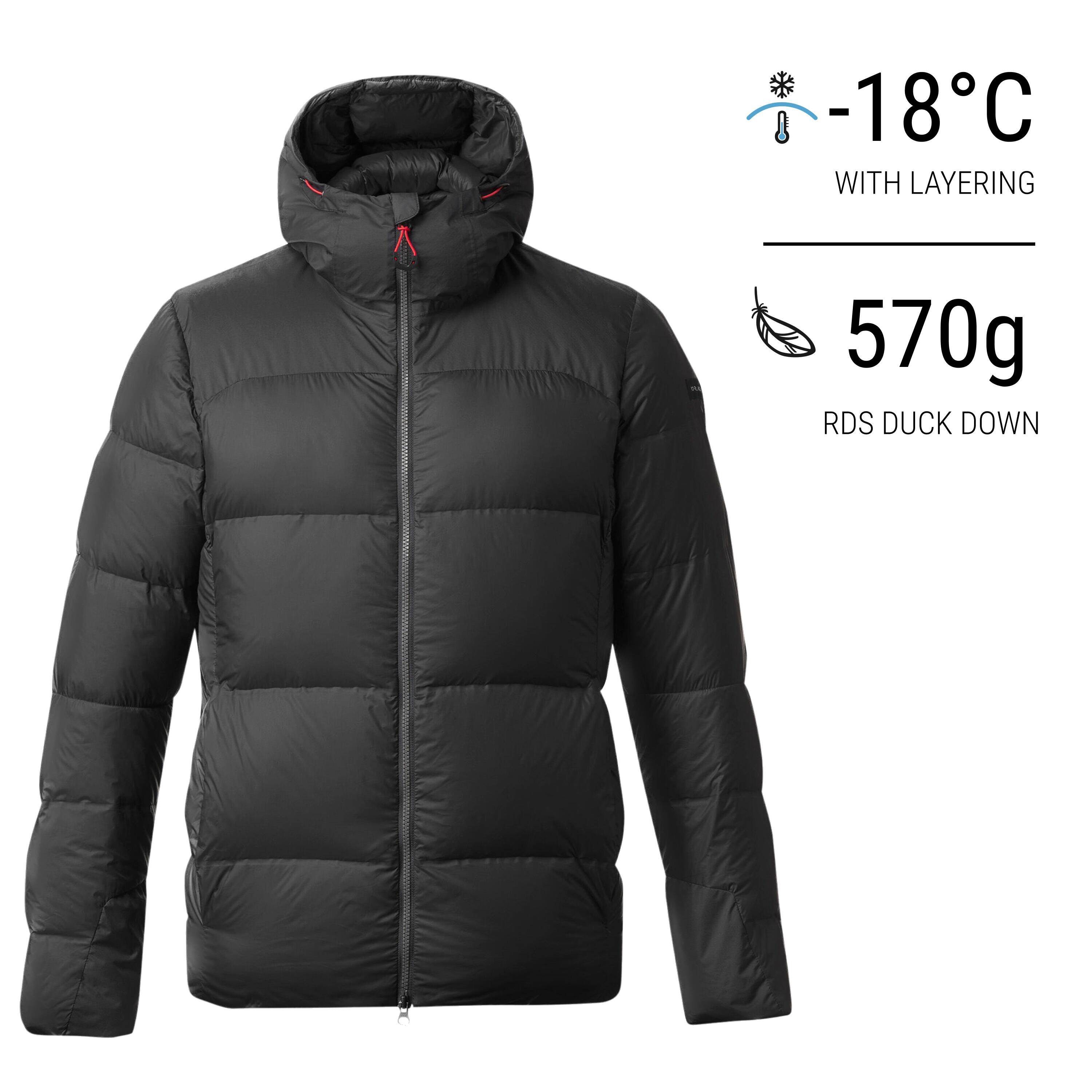 Men Trekking Down Jacket - MT900 -18°C Black -  1