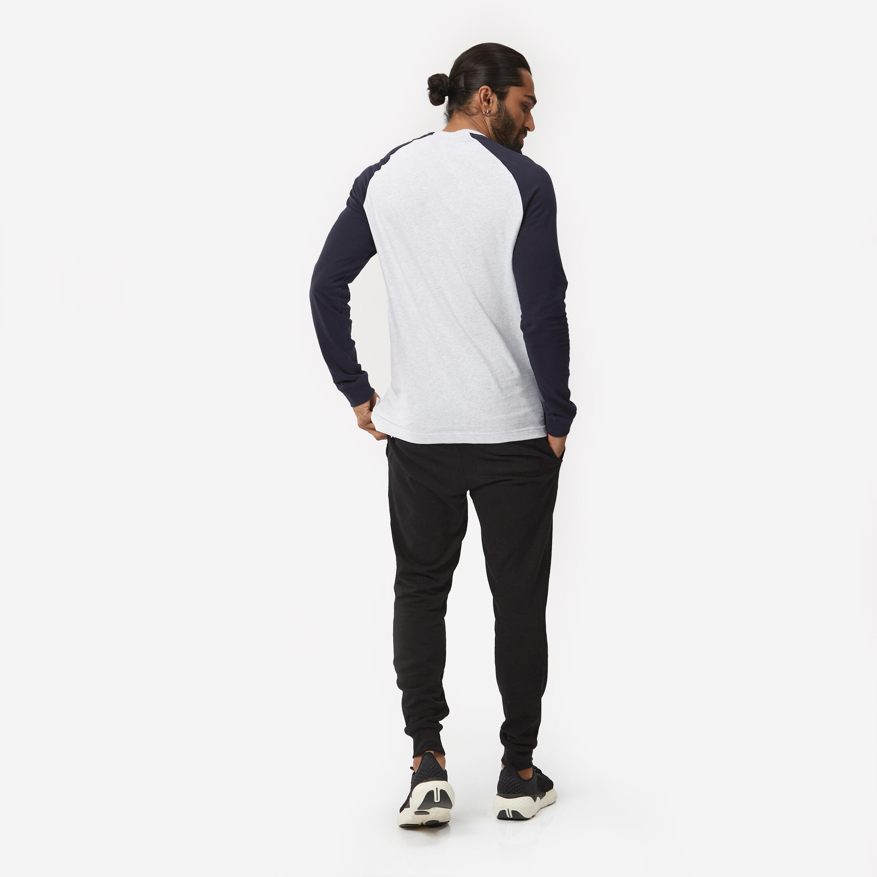 Men's Long-Sleeved Fitness T-Shirt 520 - Blue/Black 3/5