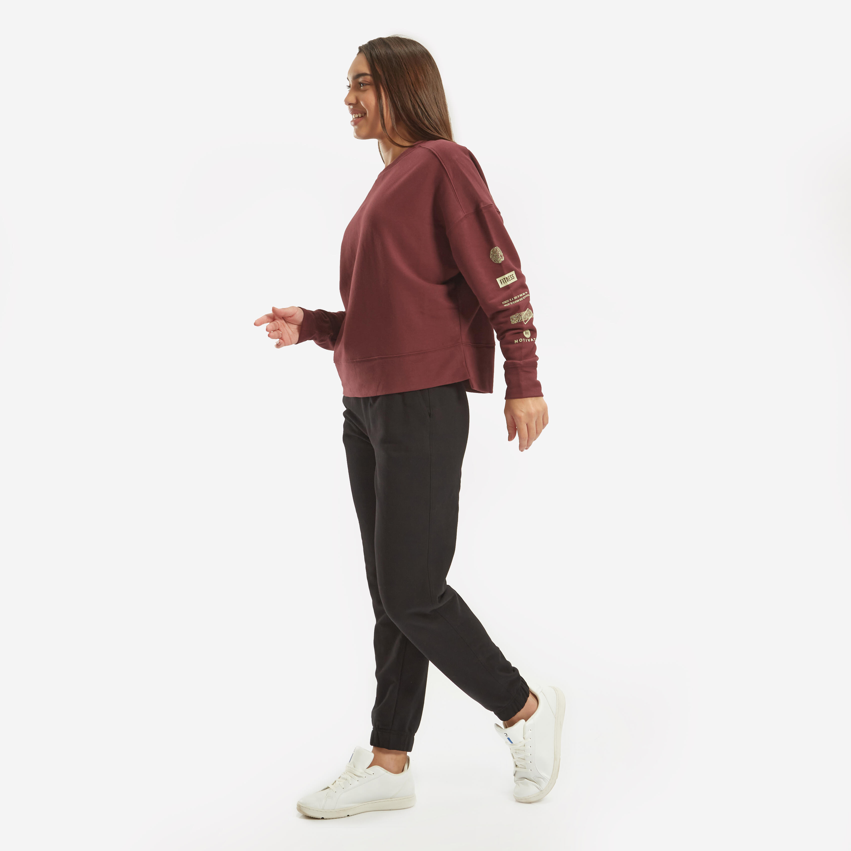 Women's Sweater 120  For Gym Print-Burgundy