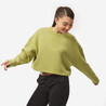Women's Sweater Cropped Drawstring 520 For Gym-Olive Green