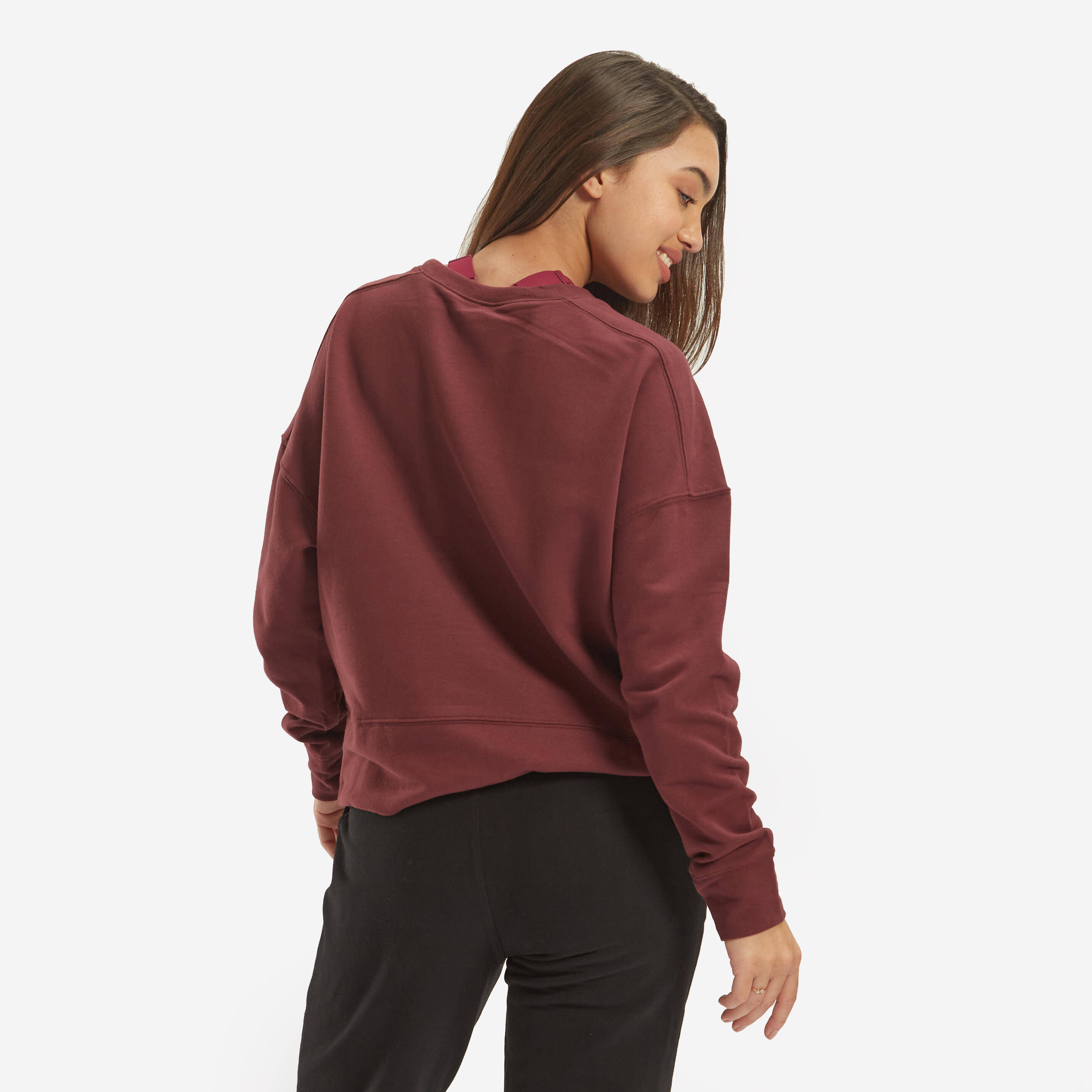 Women's Sweater 120  For Gym Print-Burgundy -  5