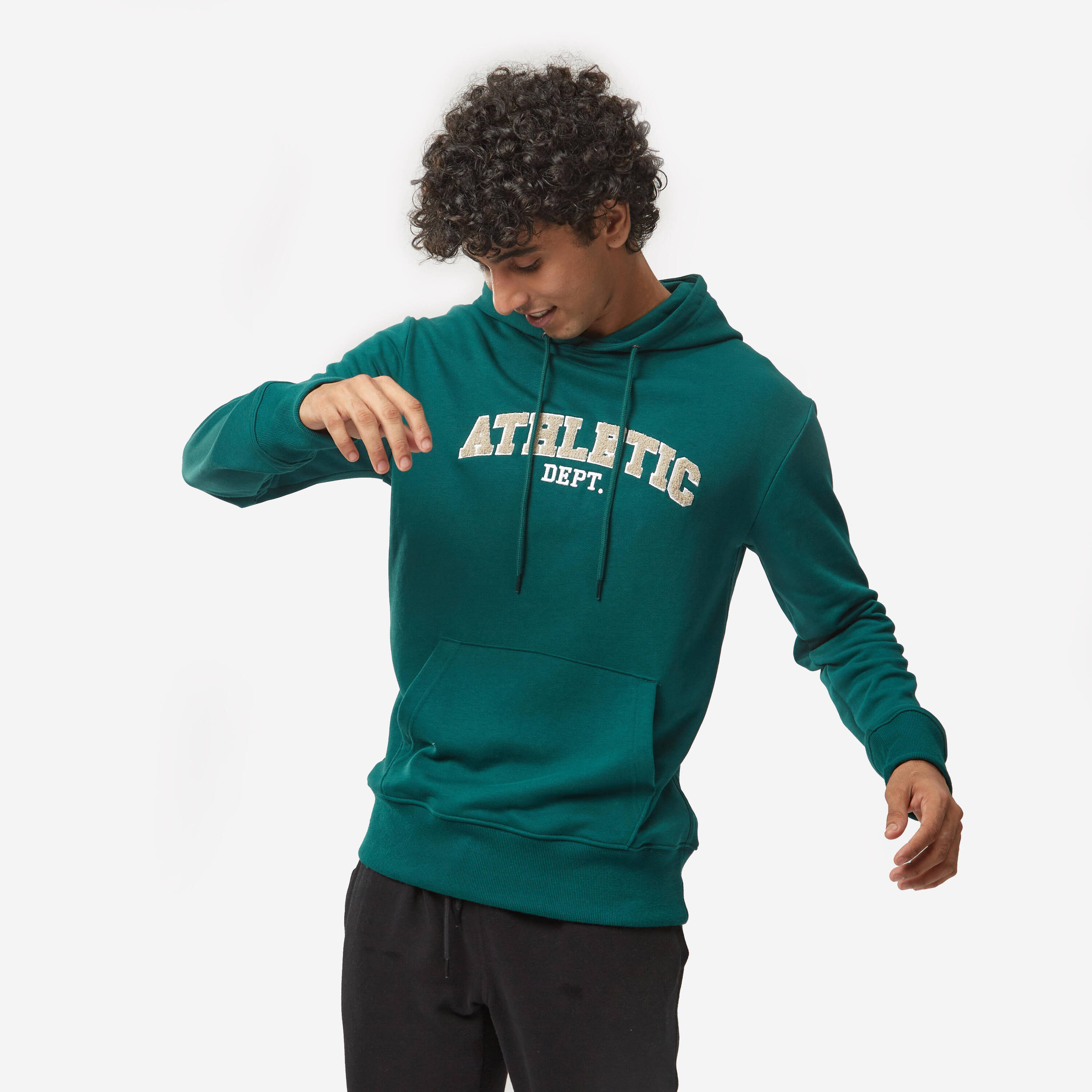 Men's Sweatshirt With Hood And Print 500- Green -  5