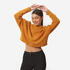 Women's Sweater Cropped Drawstring 520 For Gym-Ochre