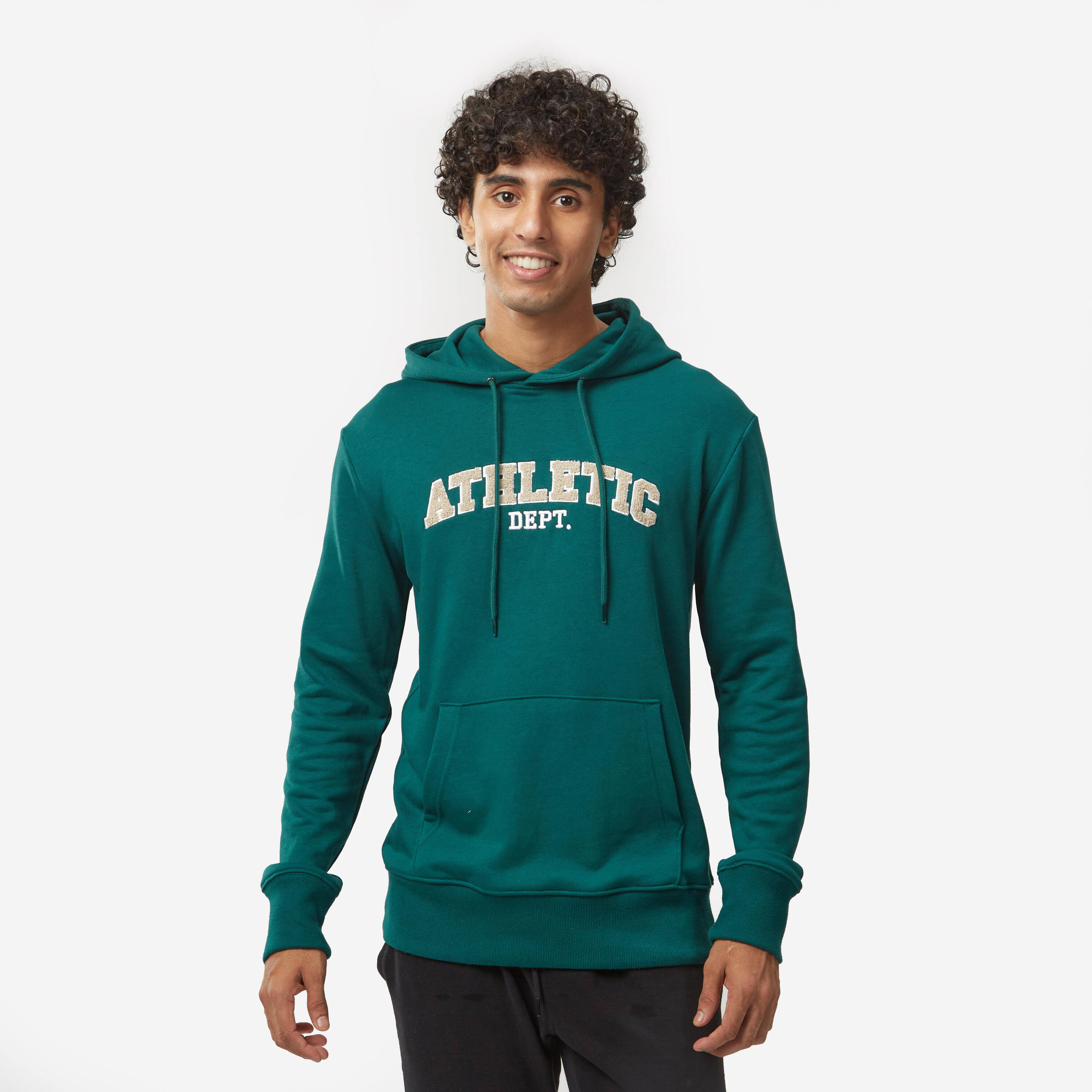 Men's Sweatshirt With Hood And Print 500- Green -  2