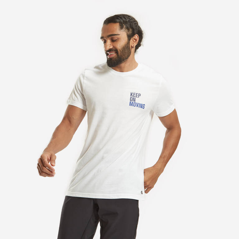 Men T-shirt Printed for Gym-White