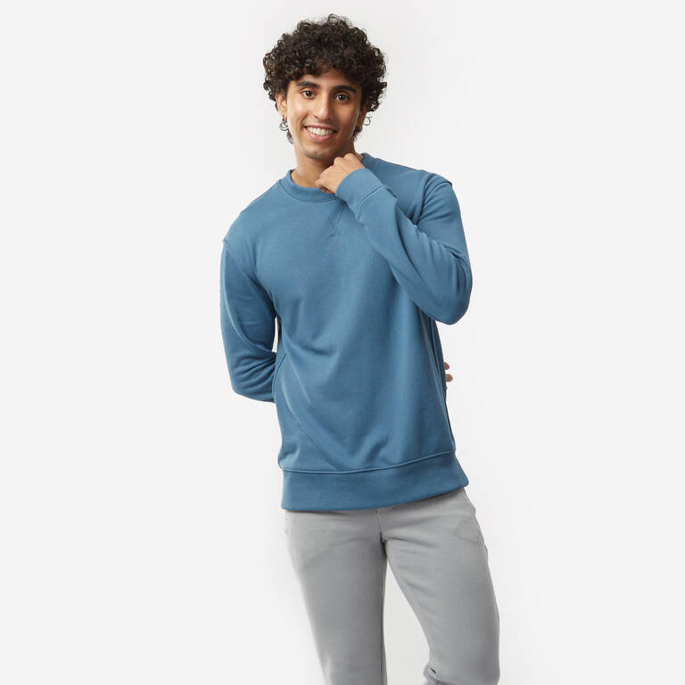 Men Sweater 500 For Gym-Teal