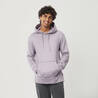 Men Gym Hoodie Sweatshirt 500 Essentials–Soft, Stretchable, Warm – Smoked Purple