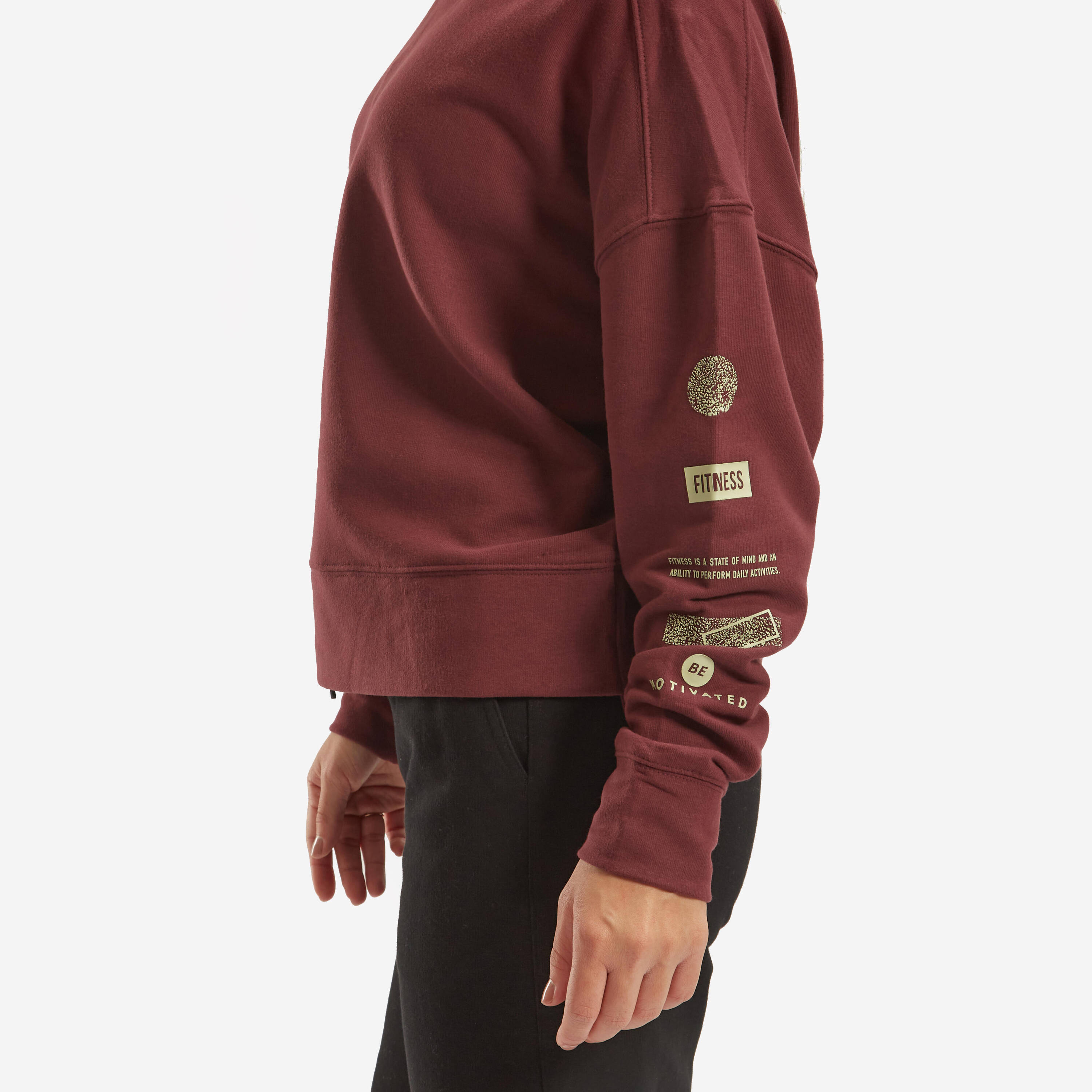 Women's Sweater 120  For Gym Print-Burgundy -  2