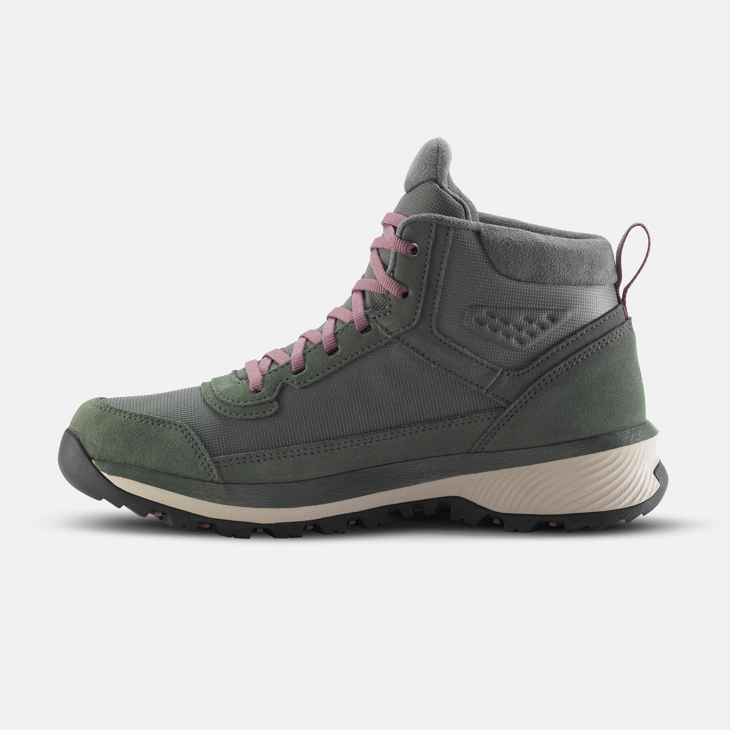 Women's waterproof mid hiking boots NH500 Leather WP - Grey -  4