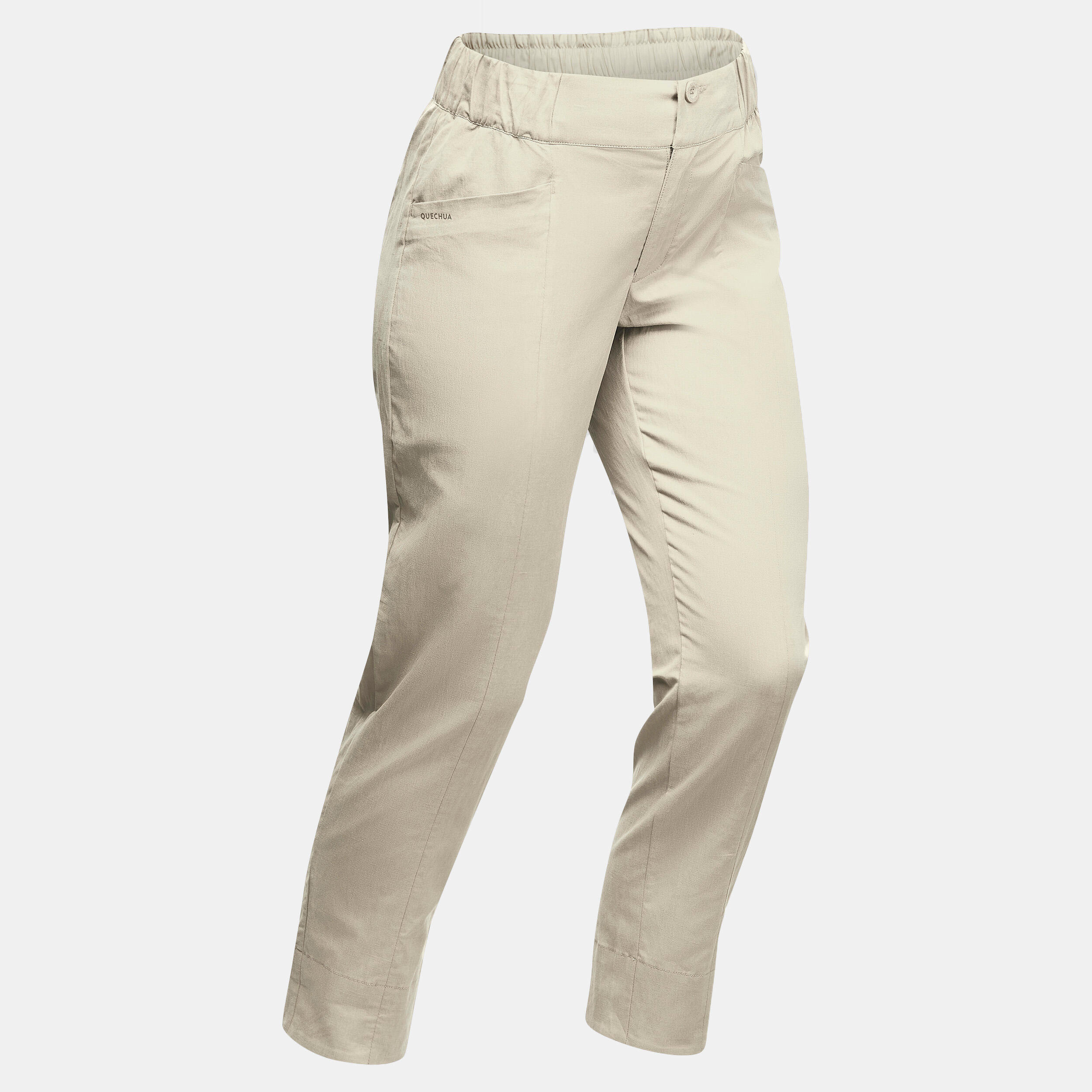 Pantalón de montaña y trekking lino Mujer Quechua NH500 beige 7/12