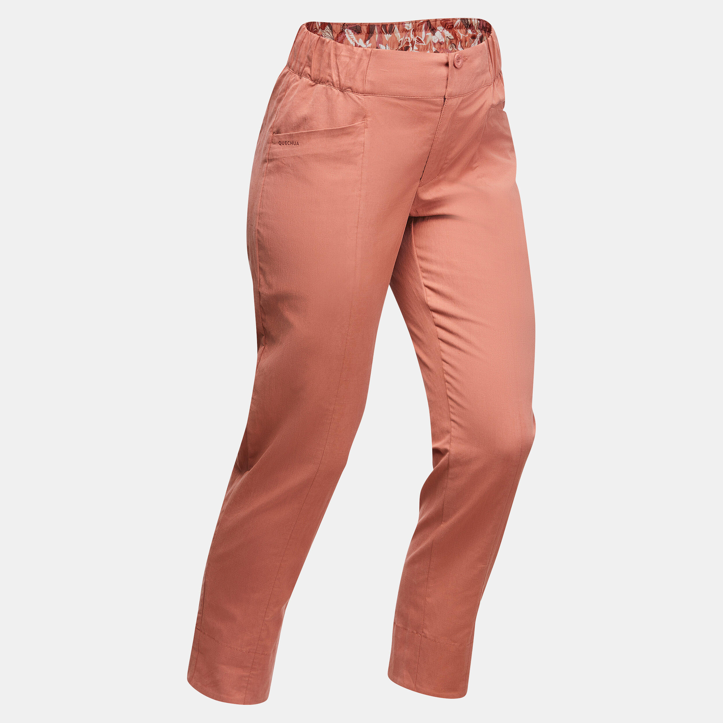 Pantalón de montaña y trekking lino Mujer Quechua NH500 marrón 7/9