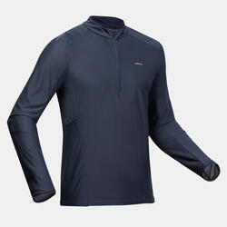 Tee Shirt Randonnée montagne MH550 manches longues 1/2zip homme Bleu