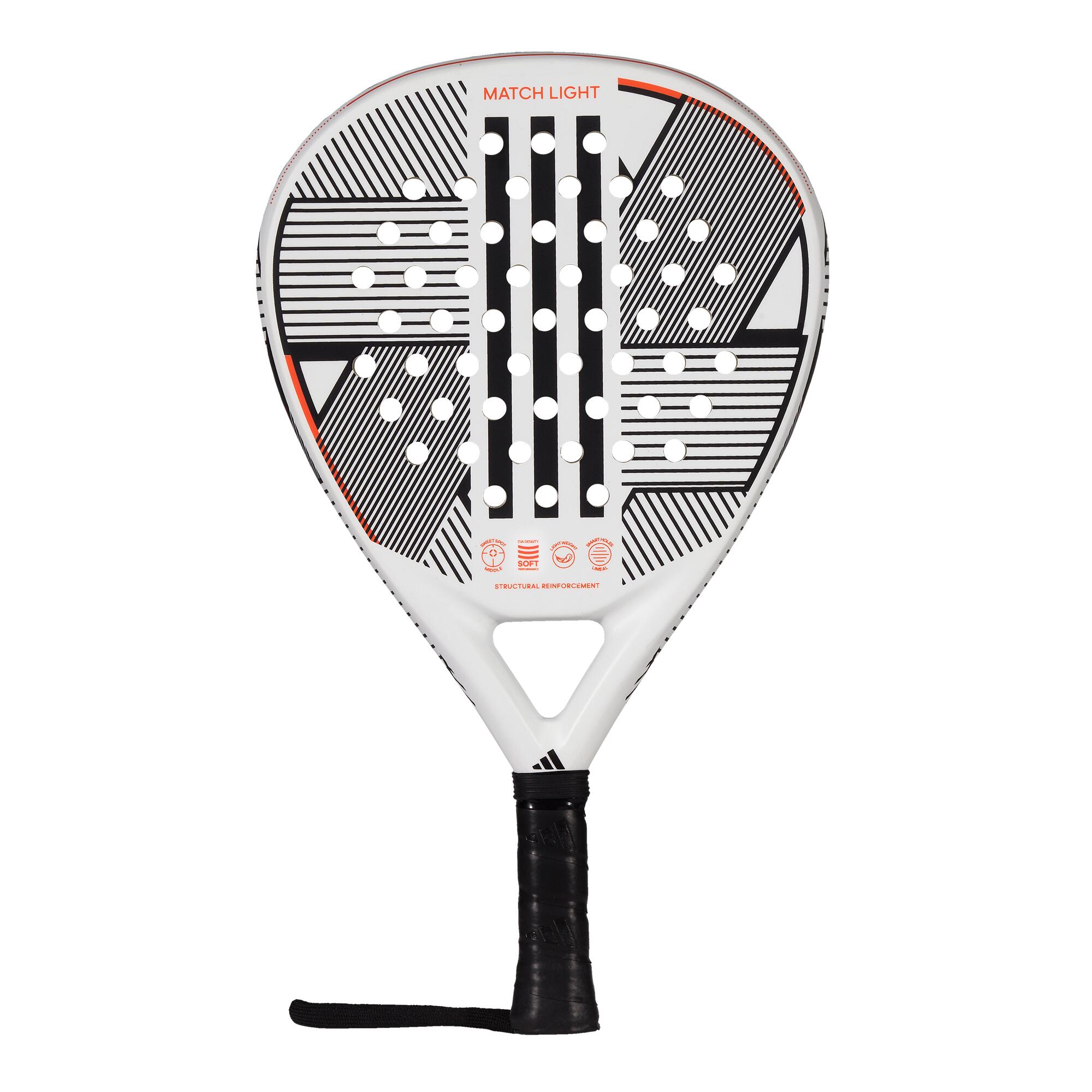 Adidas - Raquette De Padel Adulte - Adidas Match Light 3.3 24 - Raquette De Padel - Padel Beach Tennis - Blanc-gris-noir - Taille Unique - Decathlon