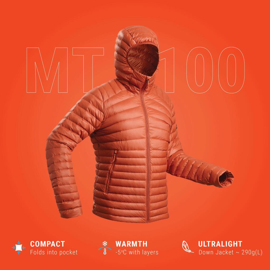 Men's Mountain Trekking Hooded Down Jacket - MT100 -5 °C