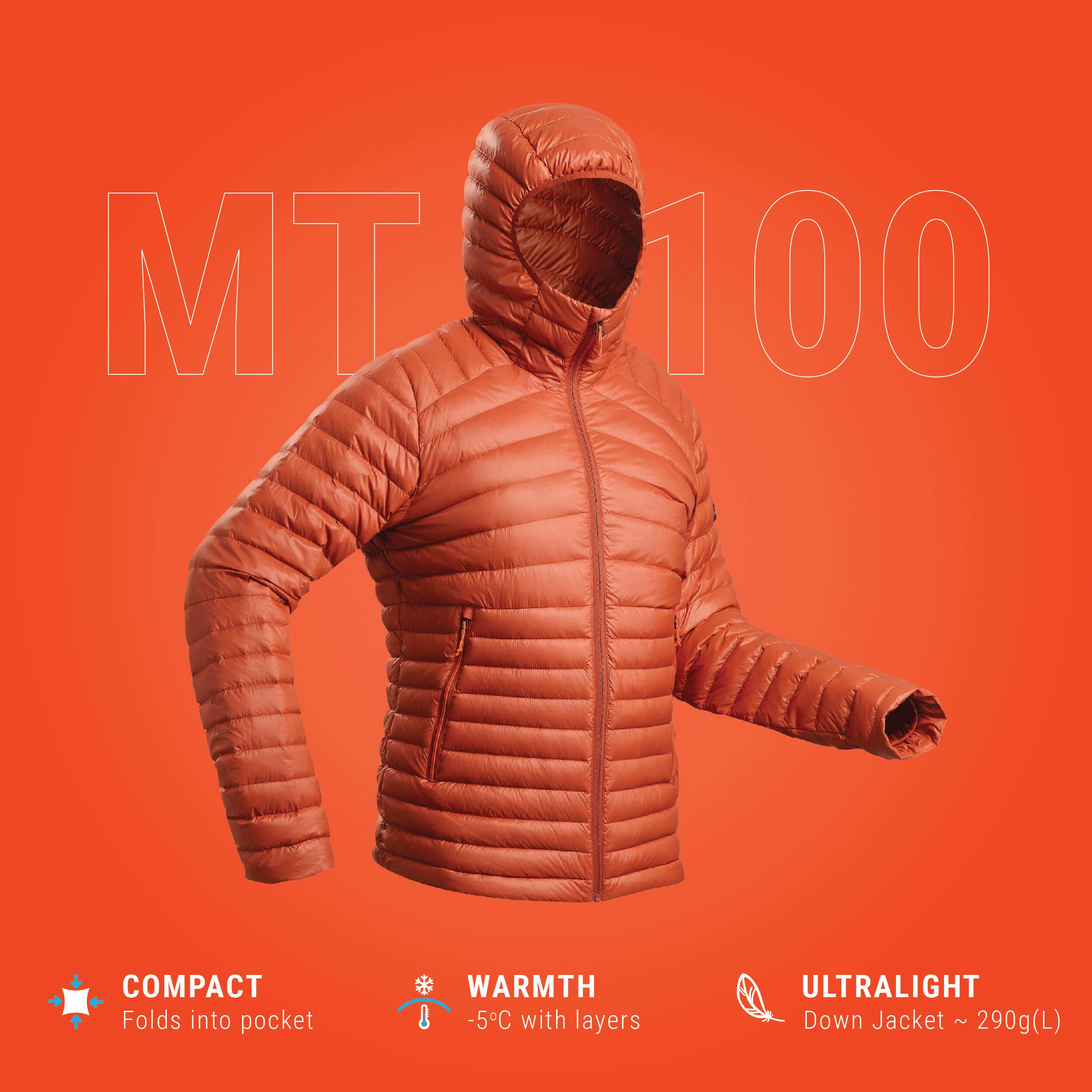 Men's Mountain Trekking Hooded Down Jacket - MT100 -5 °C 2/13