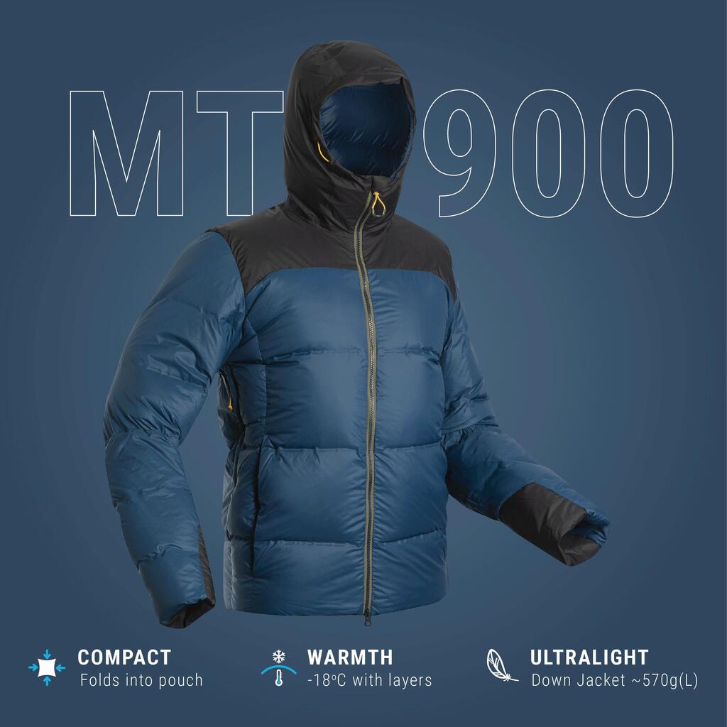 Men’s mountain and trekking padded and hooded jacket - MT900 -18°C