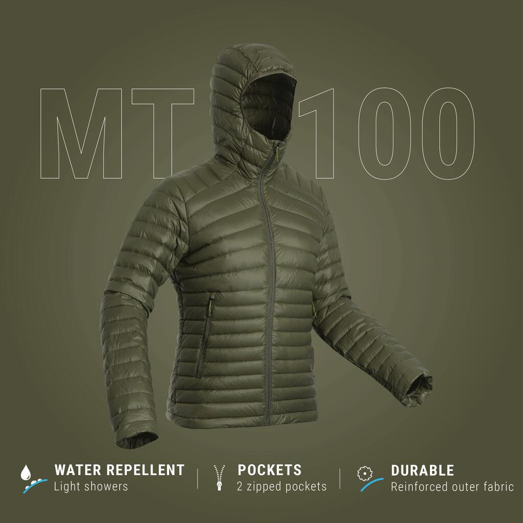 Men’s hiking hooded down jacket -5°C MH100 - Blue