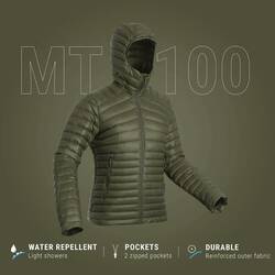 Men's Mountain Trekking Hooded Down Jacket - MT100 -5 °C