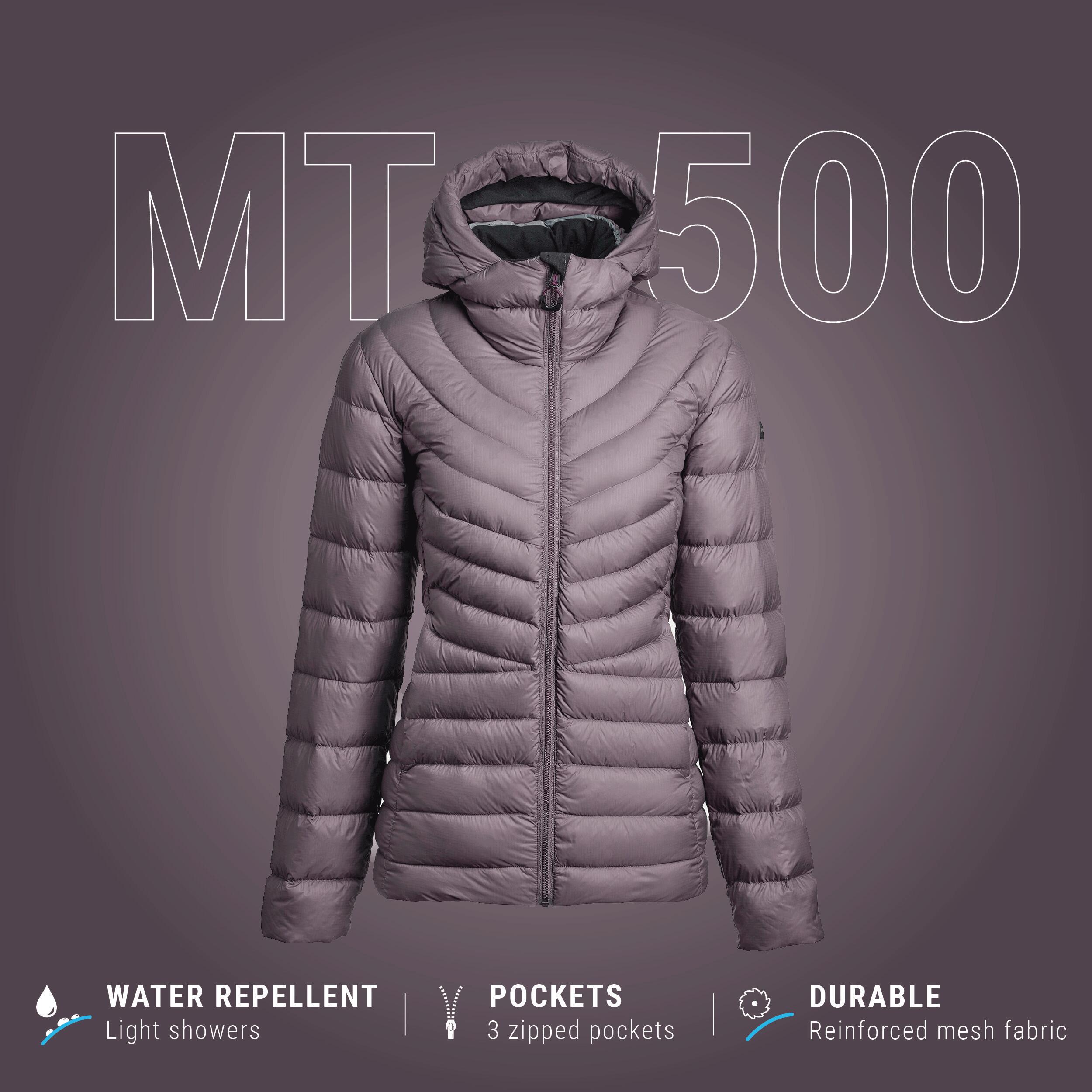 Women’s mountain trekking hooded down jacket - MT500 -10°C 4/11