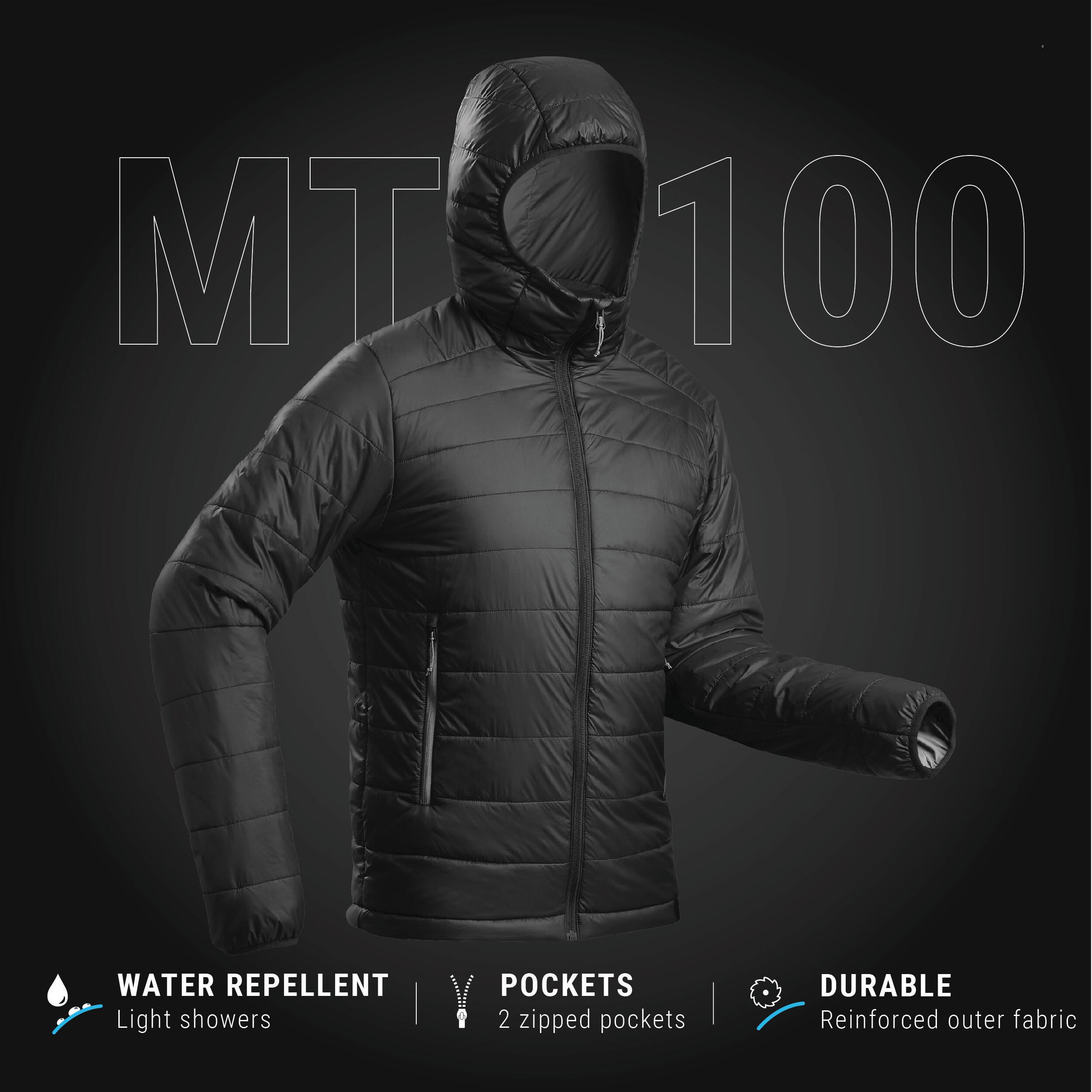Men's Synthetic Mountain Trekking Hooded Padded Jacket - MT100 - 5°C 2/8