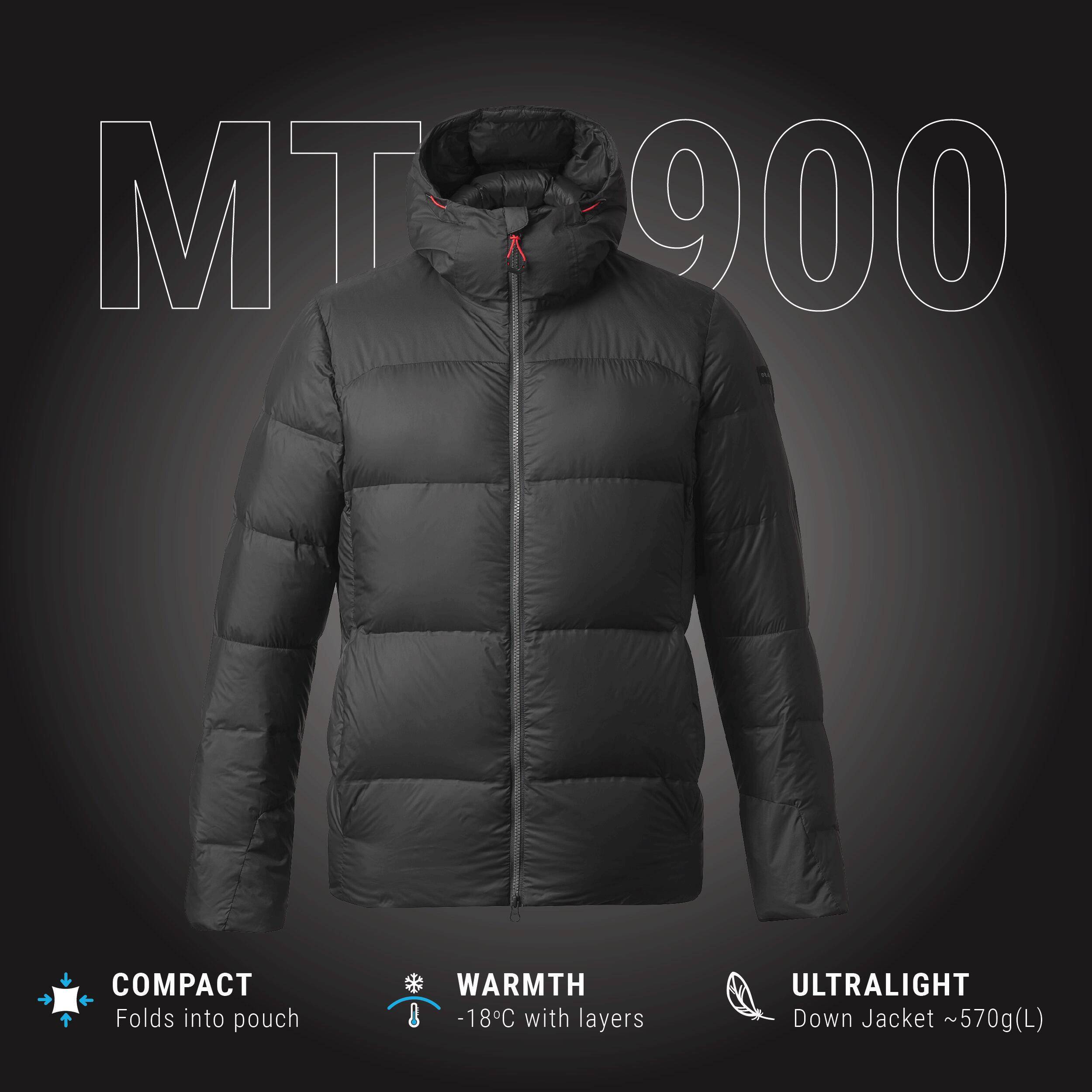 Men Trekking Down Jacket - MT900 -18°C Black -  4