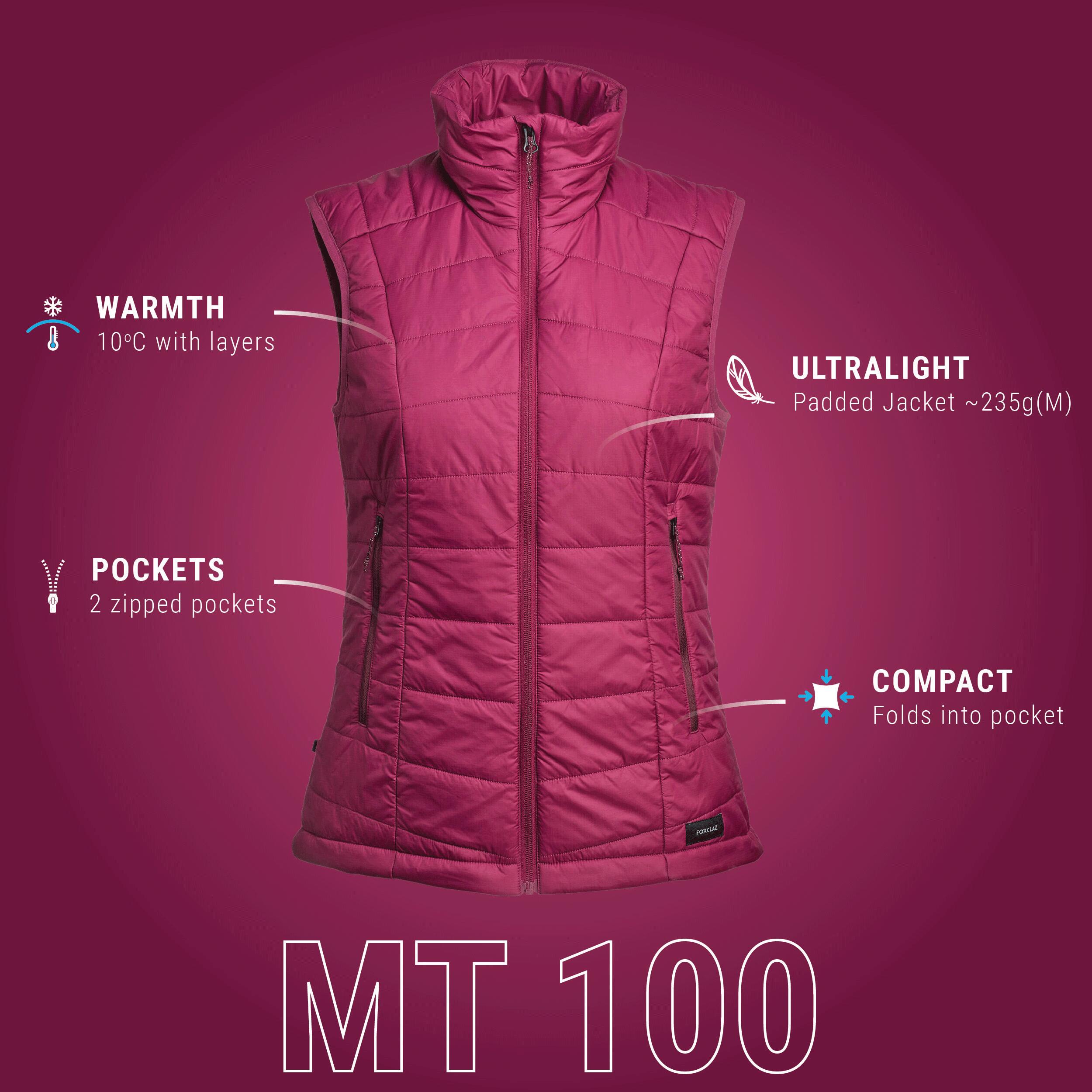Women’s Mountain Trekking Synthetic Sleeveless Gilet - MT100 3/9