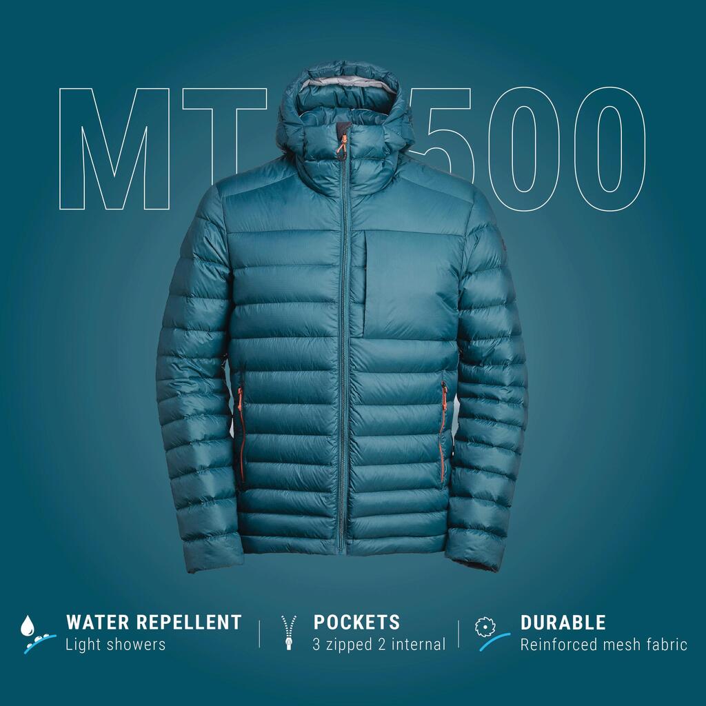 Men’s mountain and trekking padded and hooded jacket - MT500 -10°C