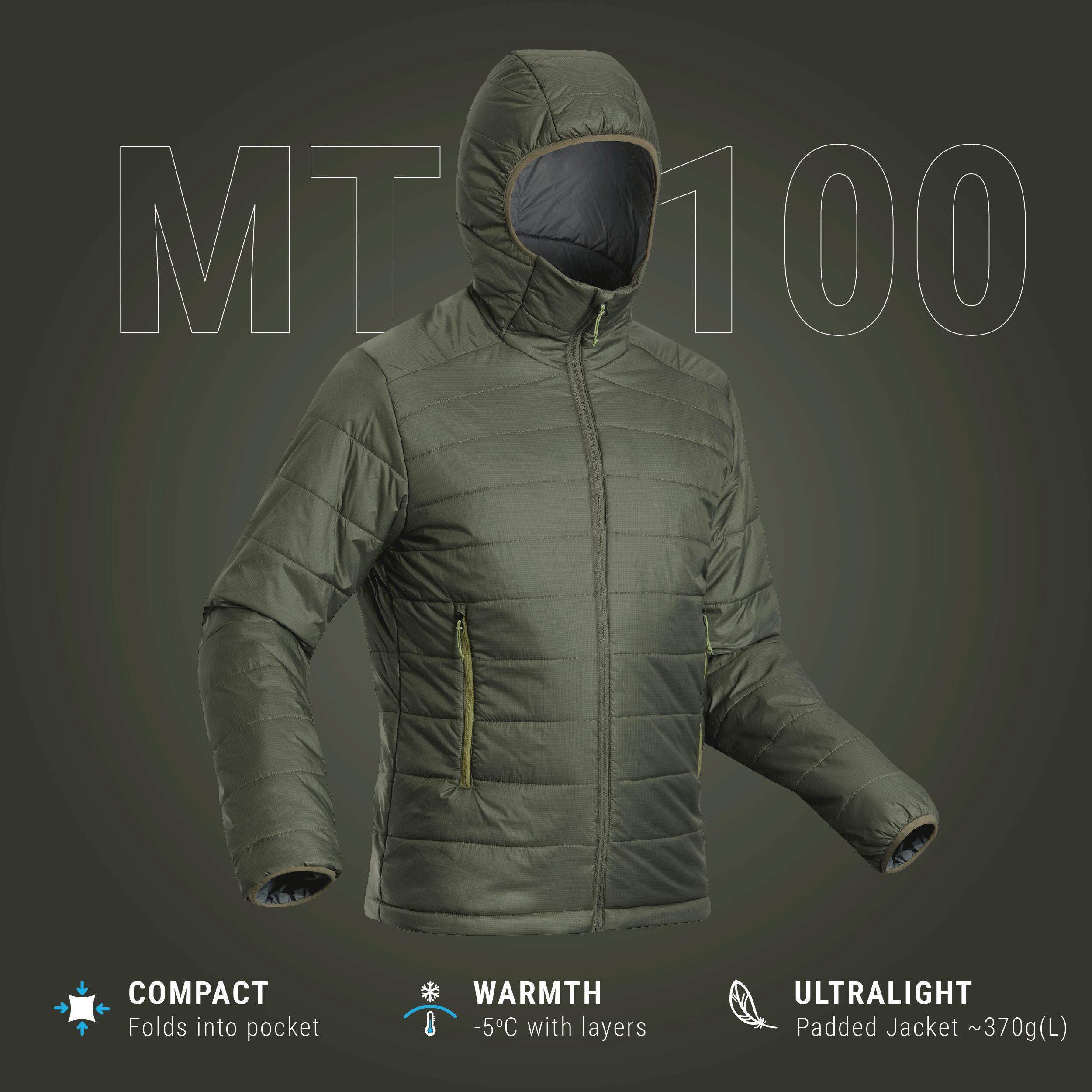 Men's Synthetic Mountain Trekking Hooded Padded Jacket - MT100 - 5°C 2/8