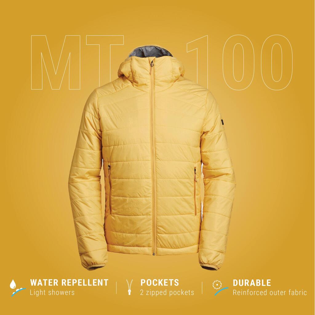 Men's Synthetic Mountain Trekking Hooded Padded Jacket - MT100 - 5°C