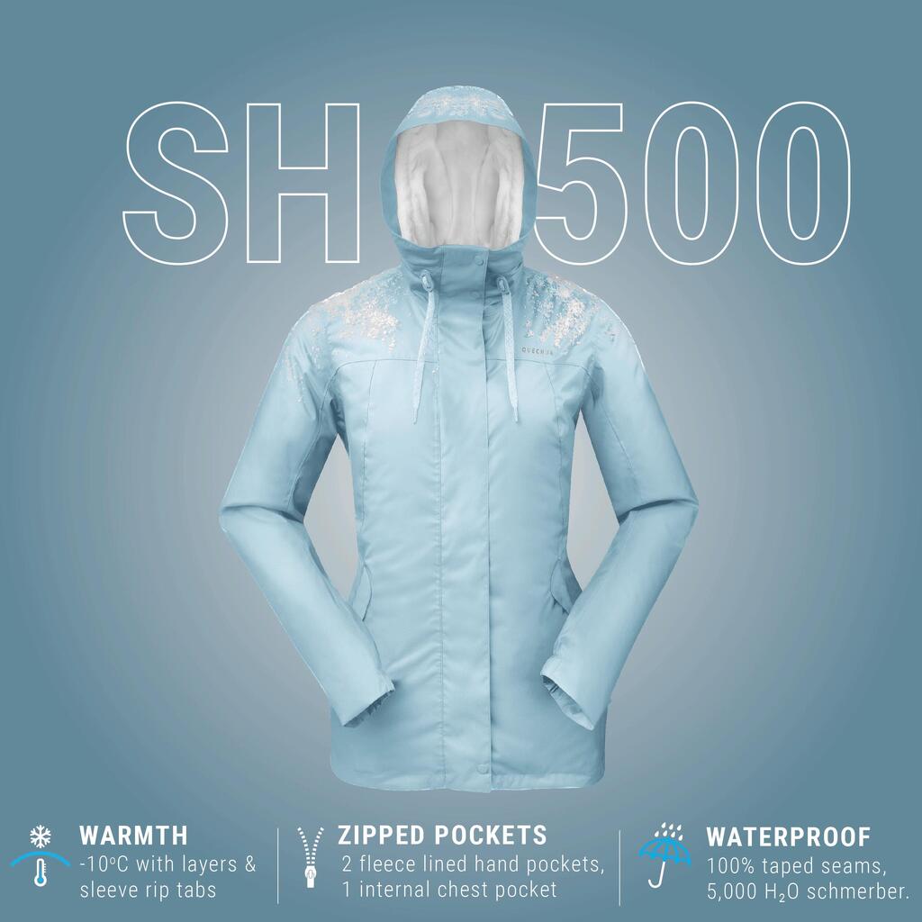 Sieviešu ūdensnecaurlaidīga ziemas pārgājienu jaka “SH500”, -10°C
