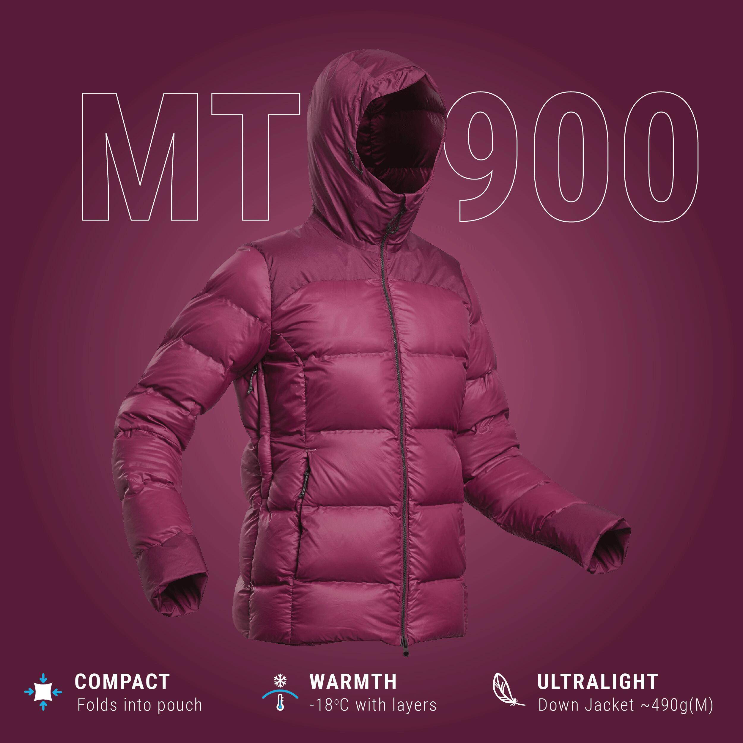 Women Mountain Trekking Down Jacket - MT900 -18°C Purple -  3
