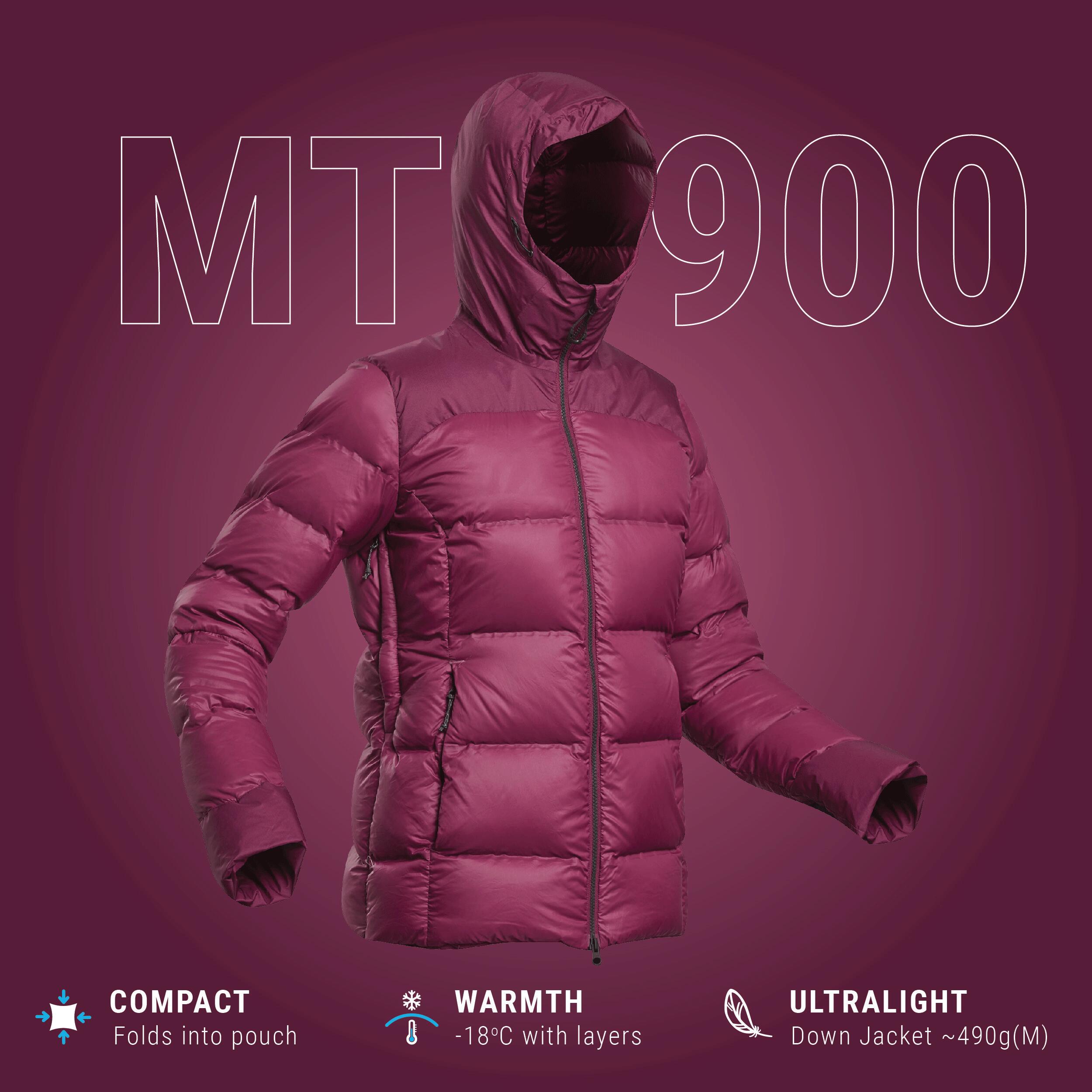 Women’s Mountain Trekking Down Jacket with Hood - MT900 -18°C 2/10