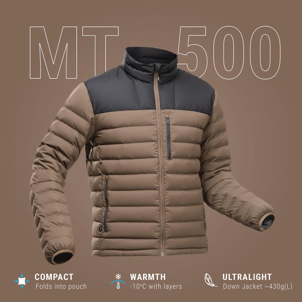 Men’s mountain trekking down jacket - MT500 -10°C