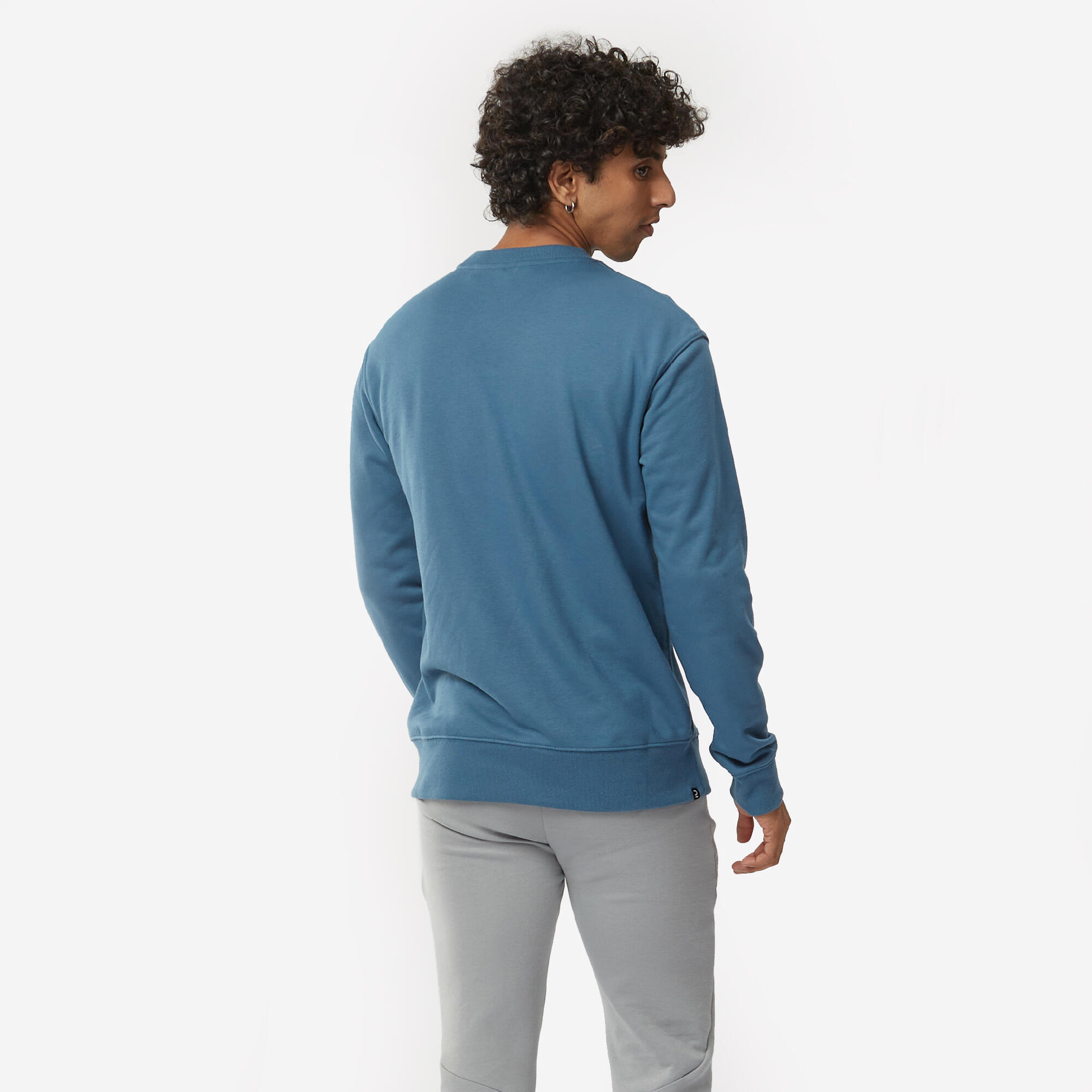 Men's Crew Neck Sweatshirt 500 Essentials - Teal 4/5