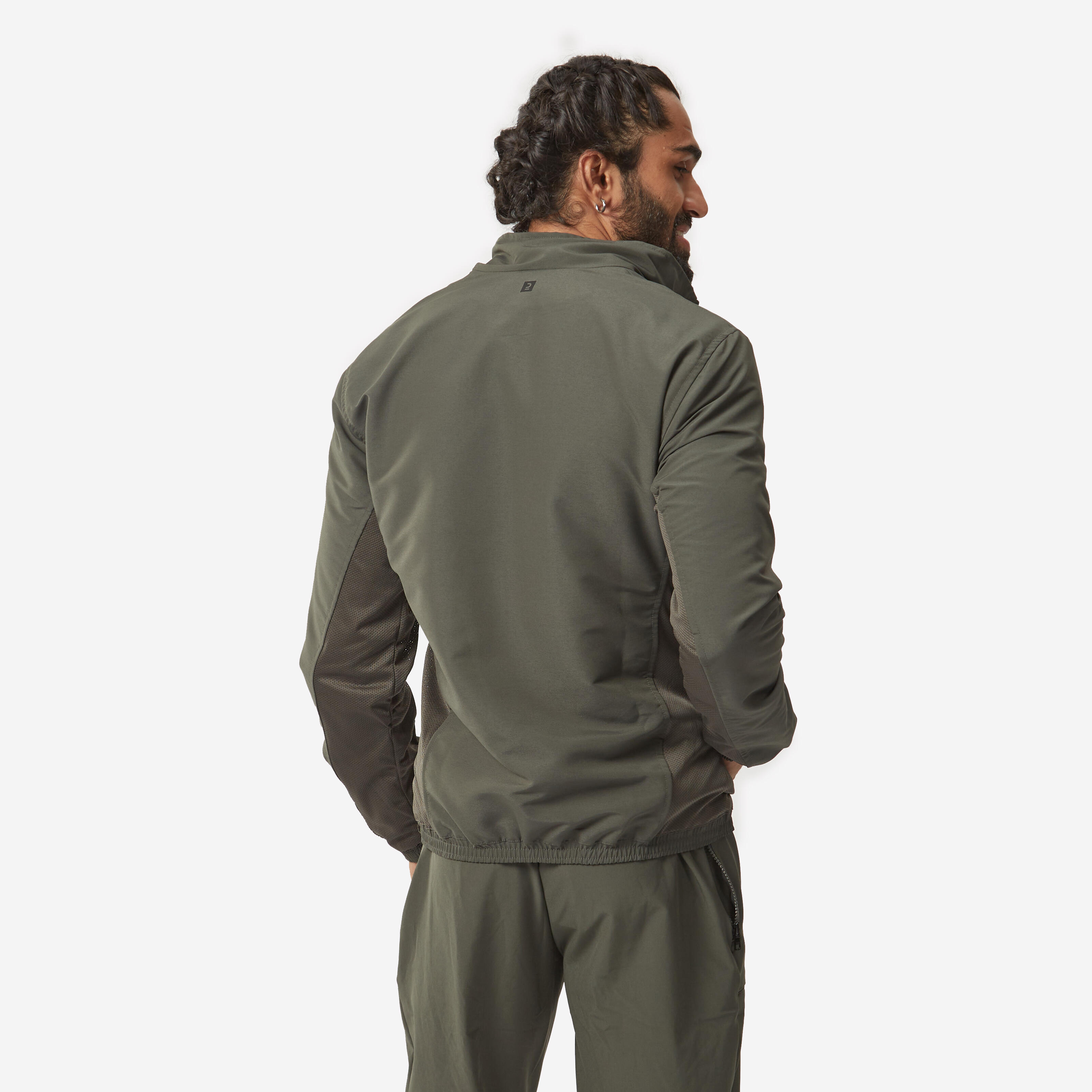 Men Gym Tracksuit Jacket with Zip Pocket - Green