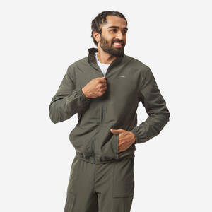 Men's Cardio Fitness Tracksuit Jacket FJA 100 - Khaki