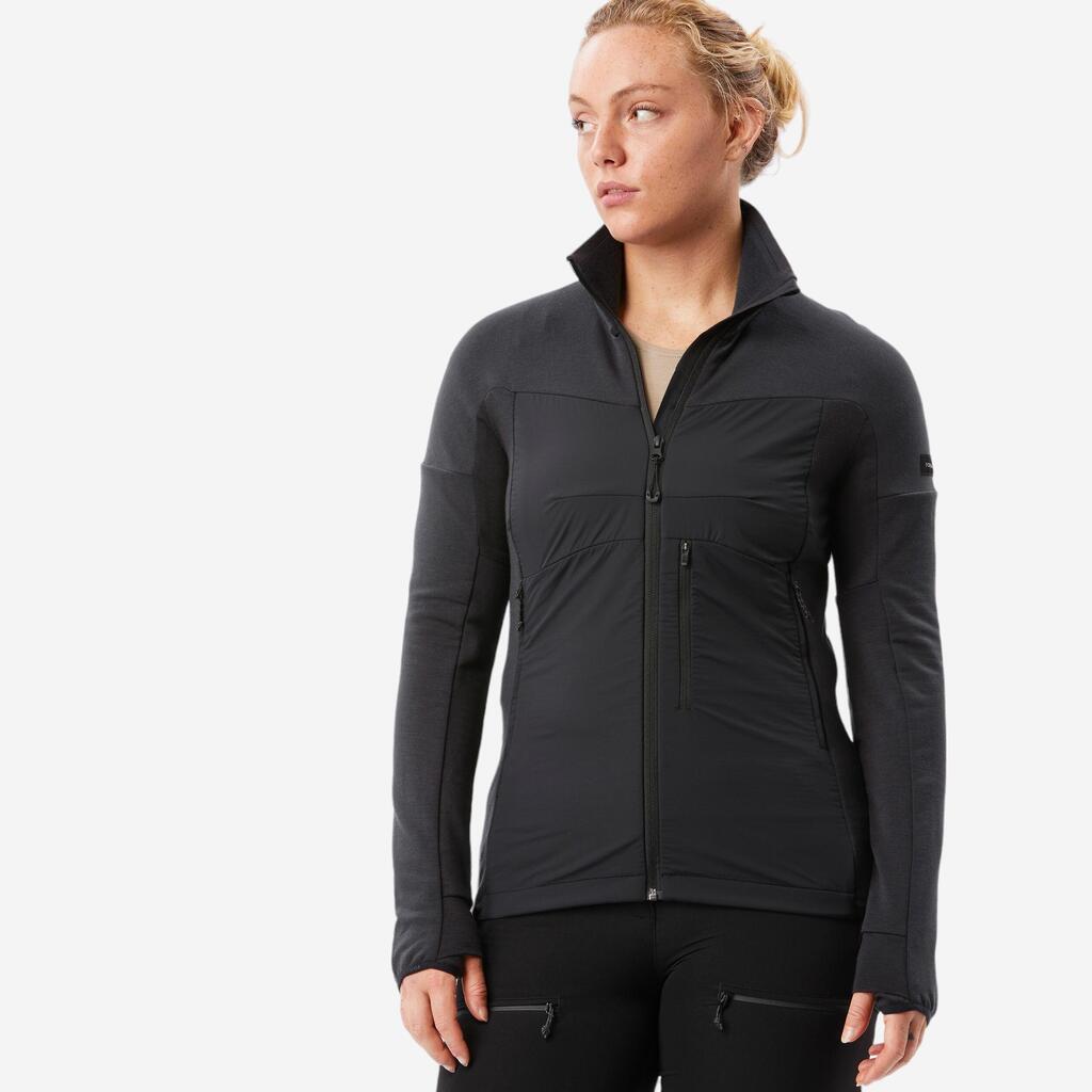 Women's long-sleeved Merino wool trekking thermal jacket - MT900