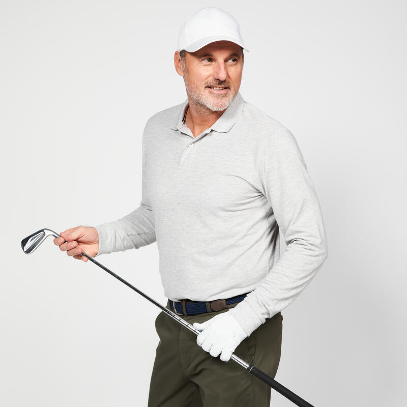Erkek Uzun Kollu Polo Golf Tişörtü - Gri -  MW500