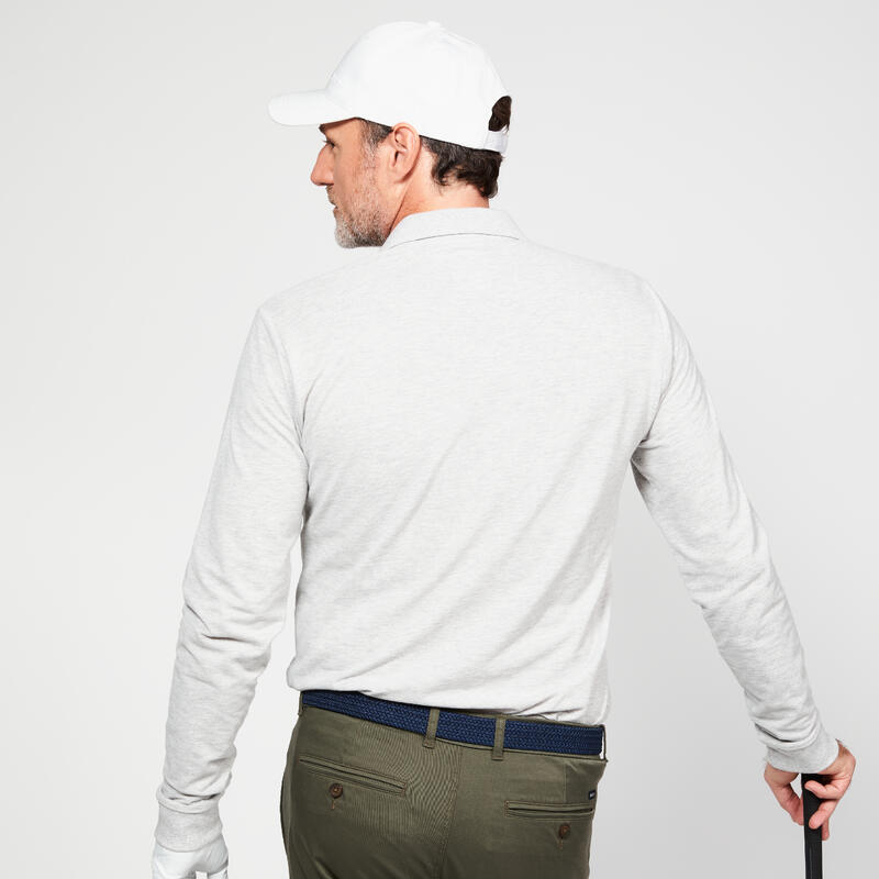 Erkek Uzun Kollu Polo Golf Tişörtü - Gri -  MW500