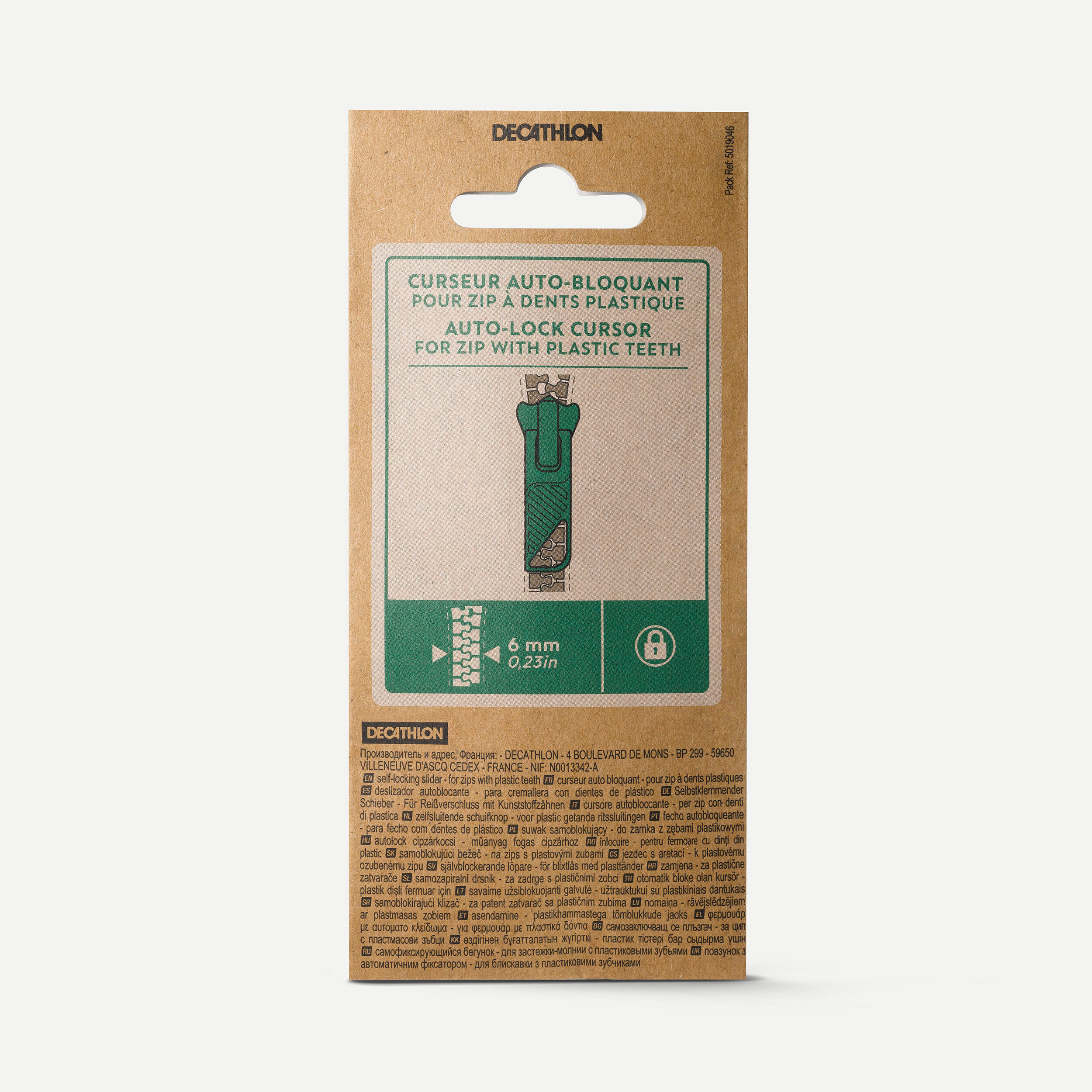 Decathlon - Curseur Réparable Auto-bloquant Pour Fermeture Éclair Plastique 6mm - Curseur Fermeture Éclair - Randonnees Et Trekking Homme - - Taille Unique - Decathlon