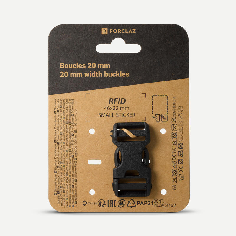 Fibbia zaino cinghia 20mm doppio pin lock