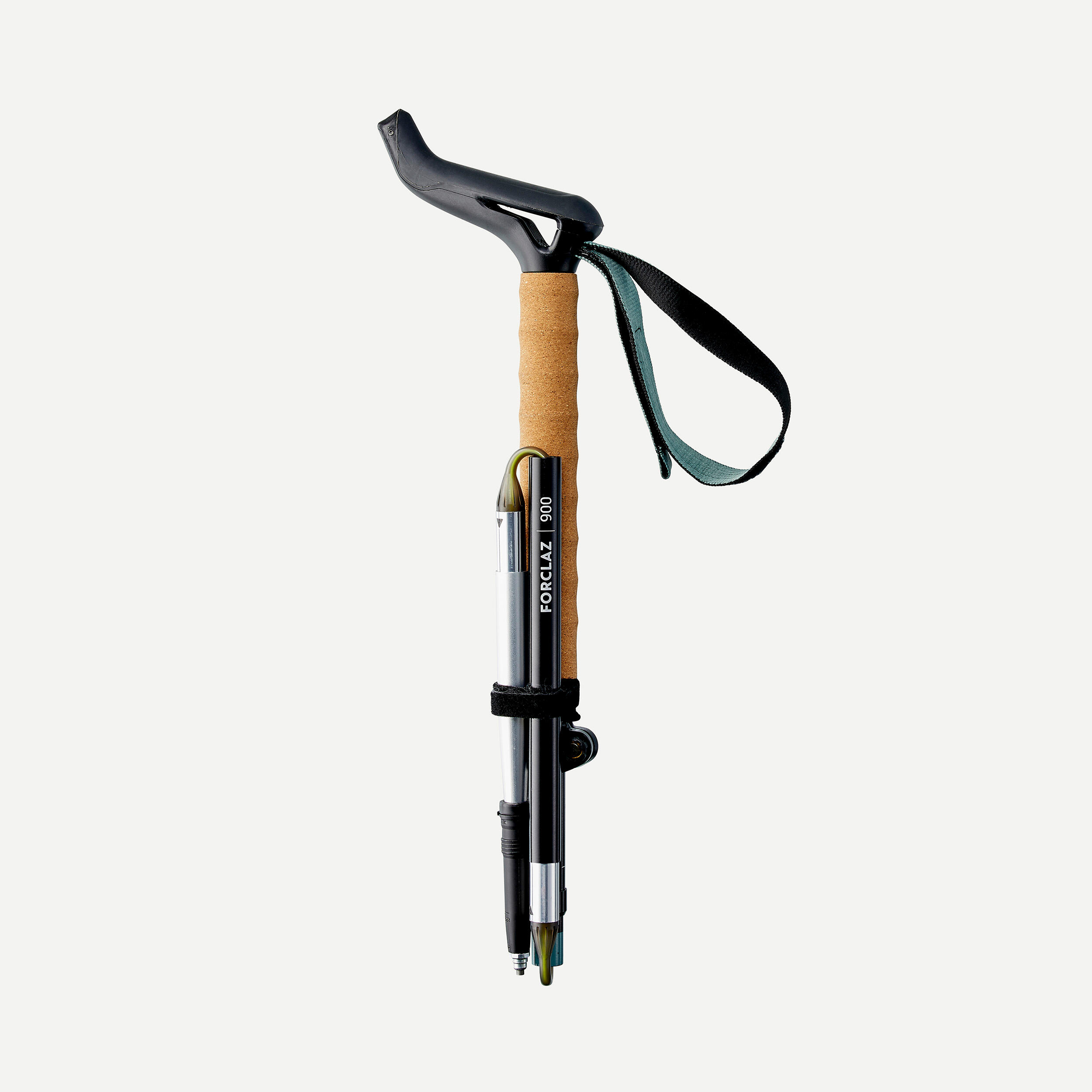 1 ultra compact trekking pole stick MT900 Ergonomic black Decathlon