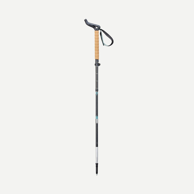 Bastón plegable de trekking 1 unidad ultra compacto Forclaz MT900 de caña