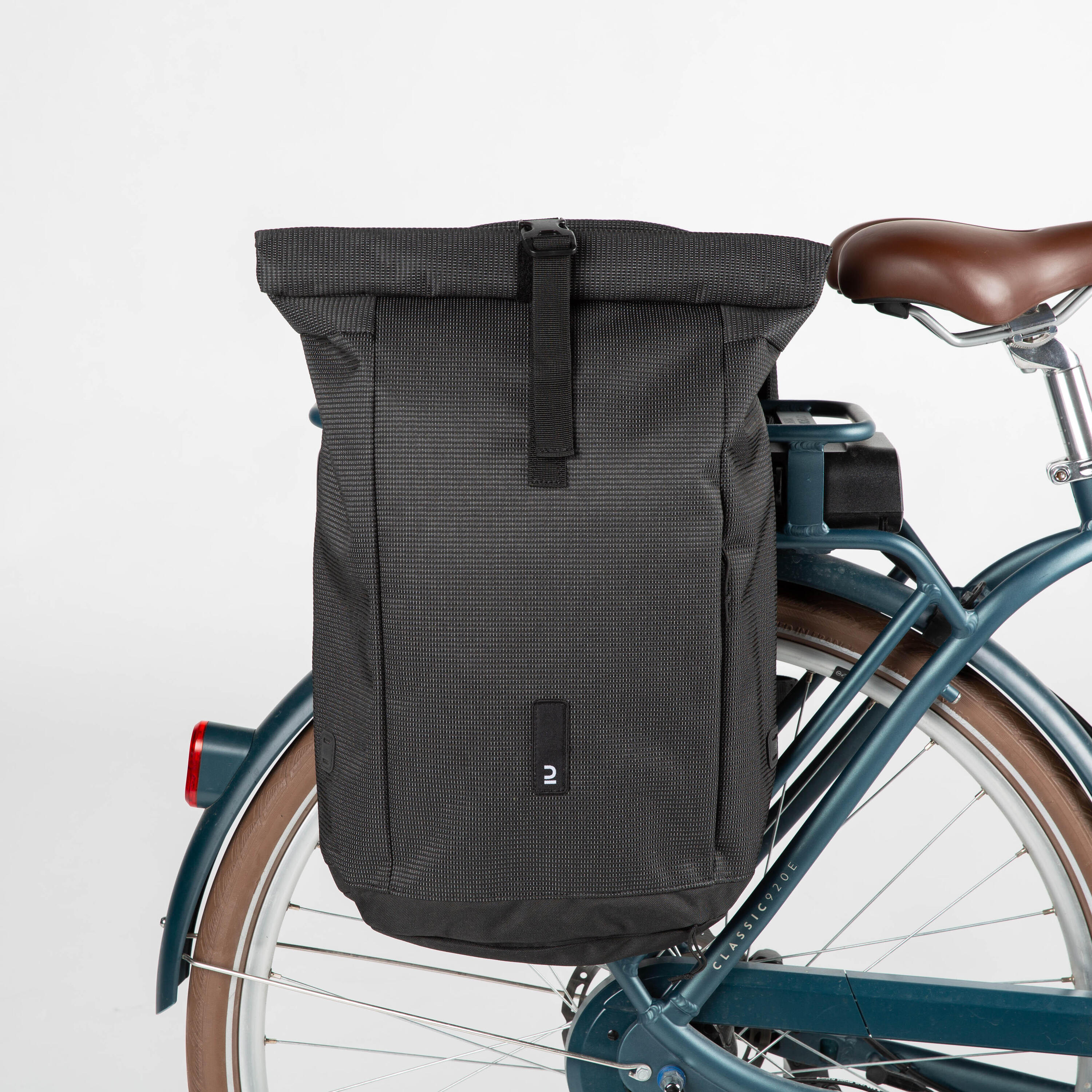 Doppel-Fahrradtasche Gepäcktasche Rucksack für Gepäckträger 27 L reflektierend 7/15
