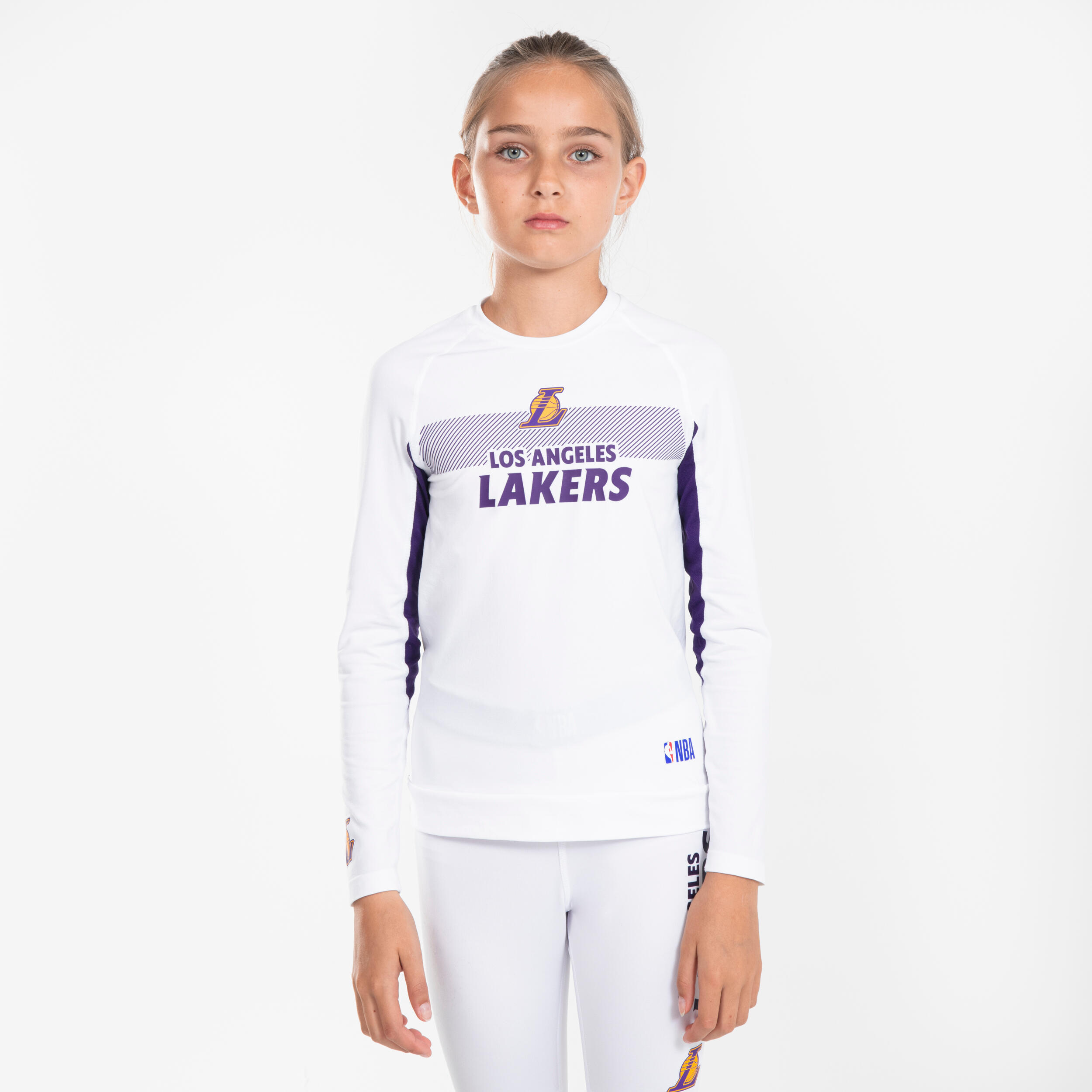 Tarmak Kids' Basketball Base Layer Jersey Ut500 - NBA Los Angeles Lakers/white