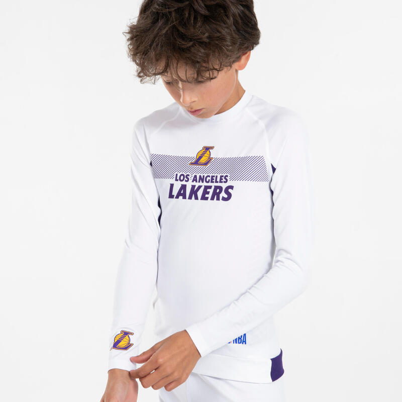 Ondershirt voor basketbal voor kinderen UT500 NBA Los Angeles Lakers wit